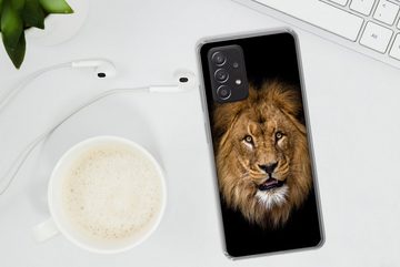 MuchoWow Handyhülle Löwe - Porträt - Schwarz - Tiere, Phone Case, Handyhülle Samsung Galaxy A53, Silikon, Schutzhülle