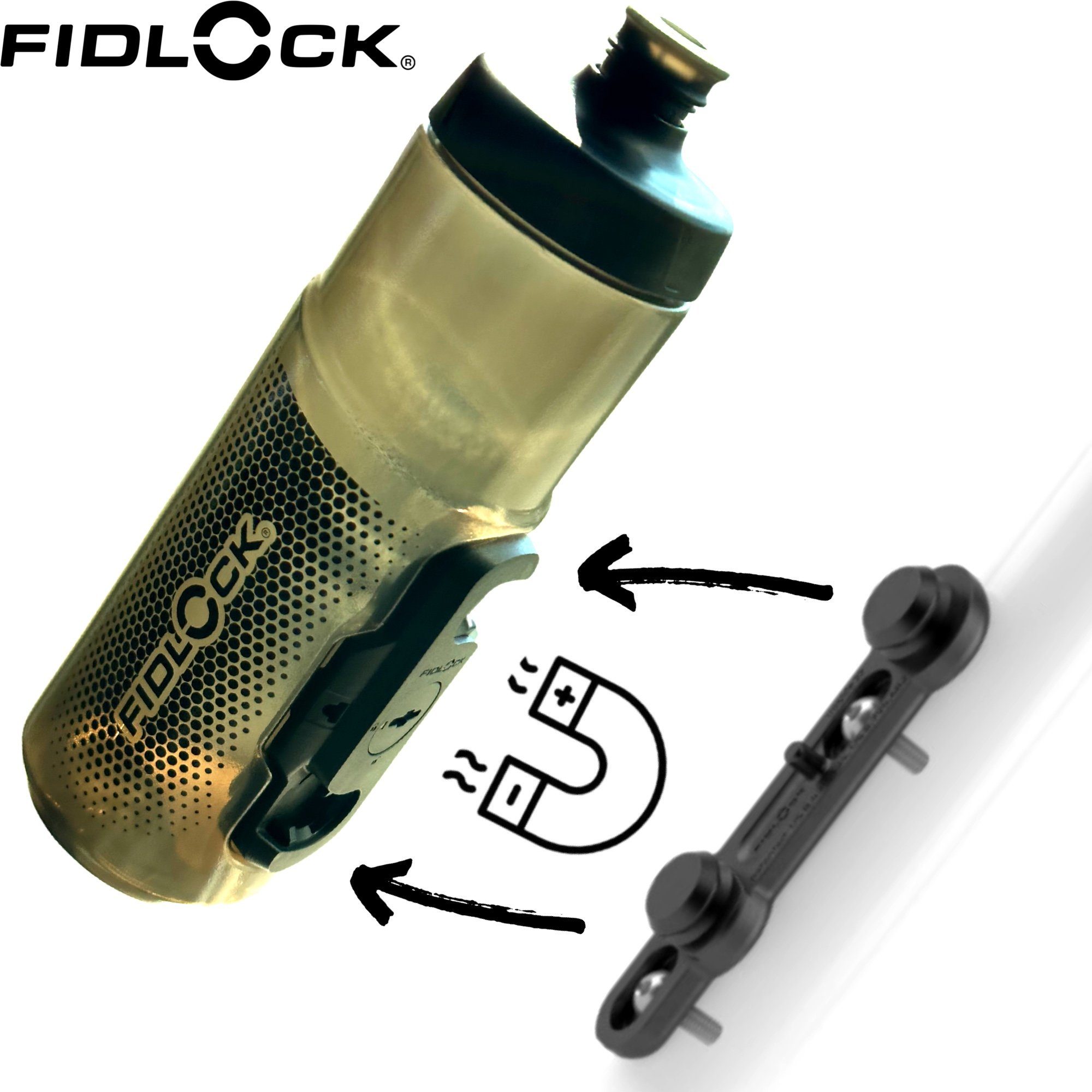 Fidlock Fahrrad-Flaschenhalter Fidlock Trinkflasche 600ml Komplettset Standardrahmen M5 Befestigung