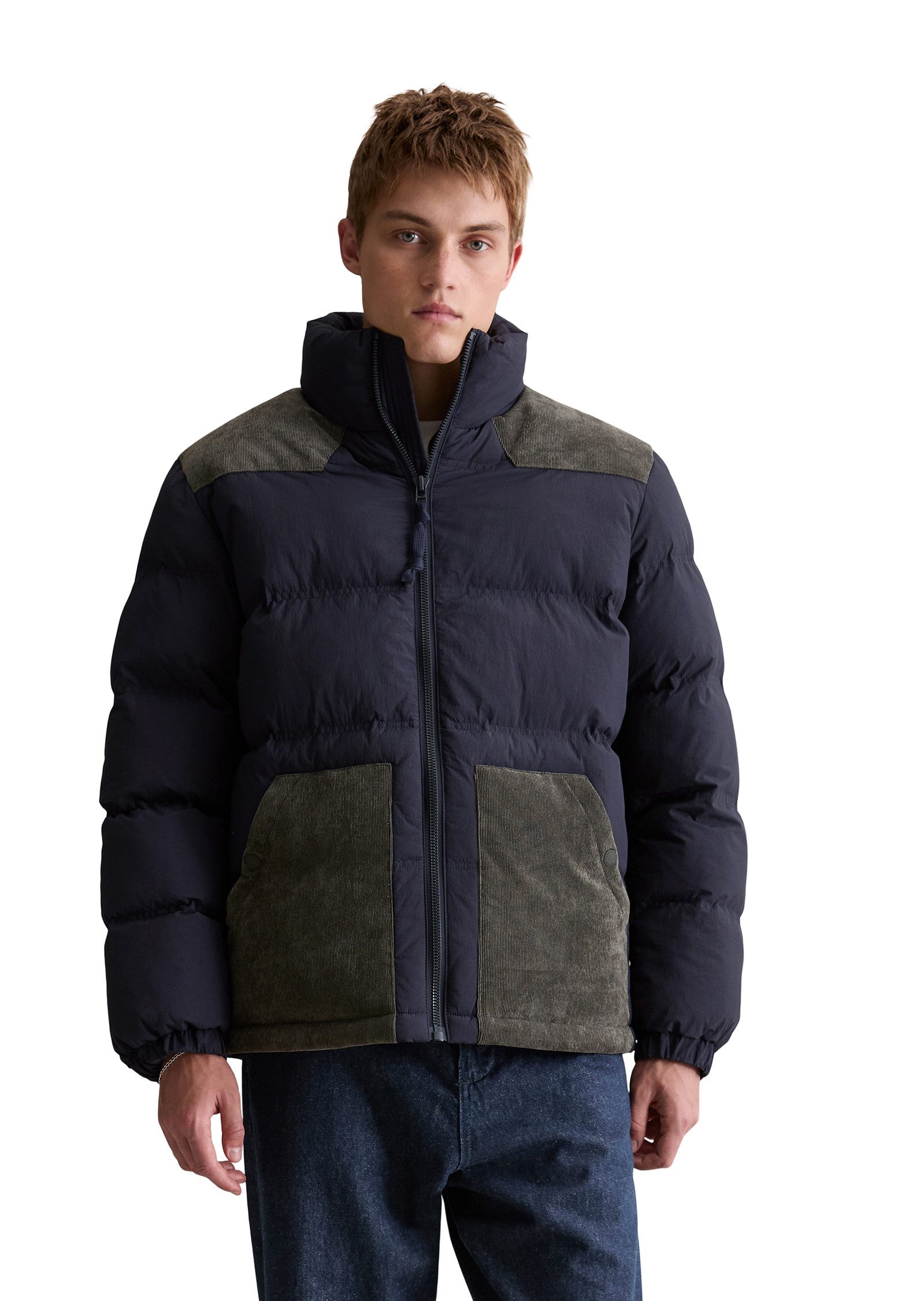 Marc O'Polo DENIM Outdoorjacke mit kontrastfarbenen Cord-Einsätzen