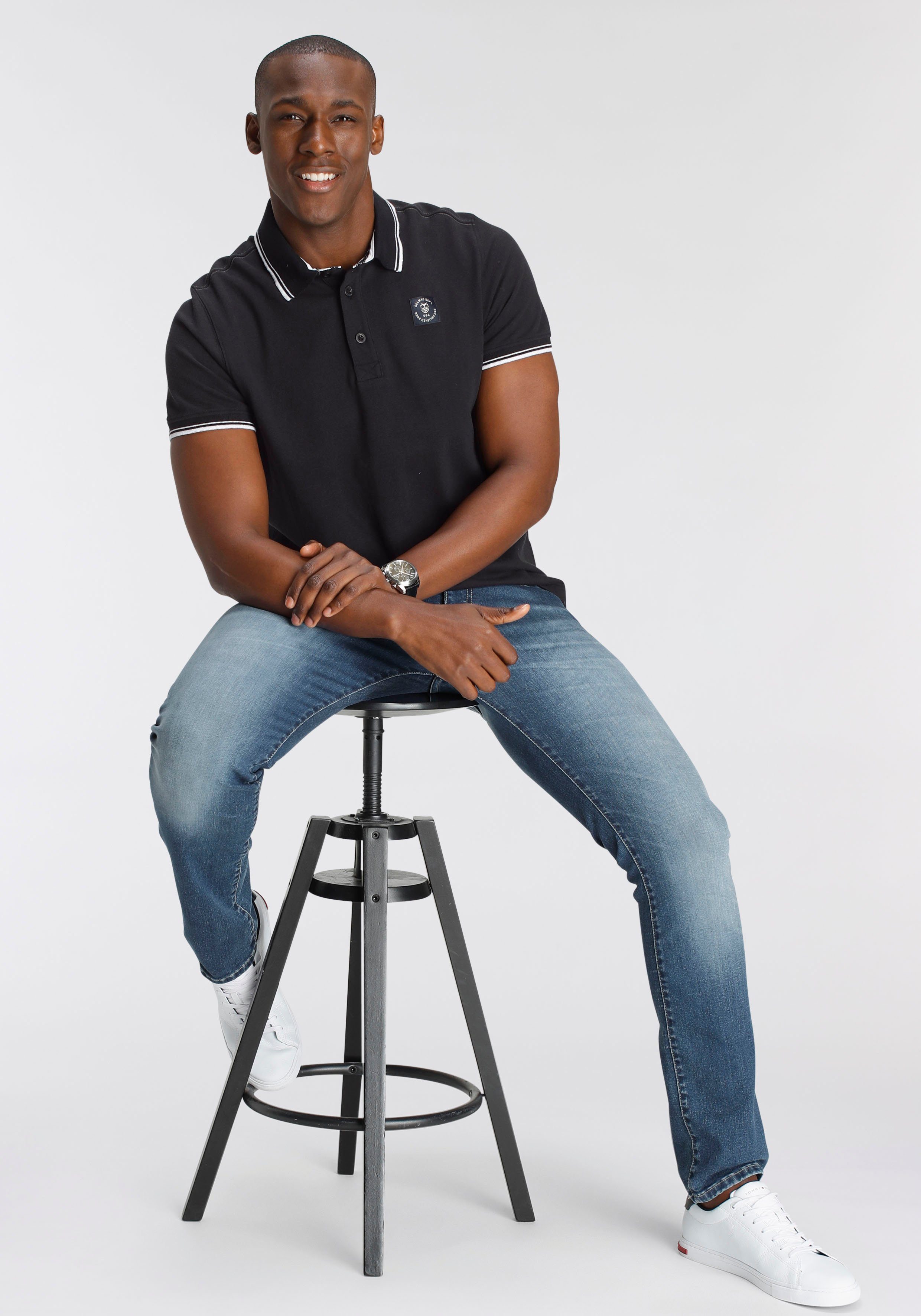 DELMAO Poloshirt Kurzarm, lockere Passform, Polokragen, für Tennis oder Golf