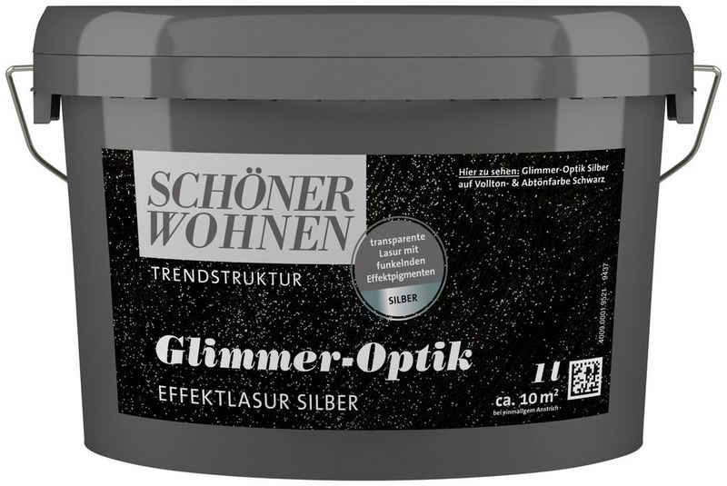 SCHÖNER WOHNEN FARBE Wohnraumlasur TRENDSTRUKTUR Glimmer-Optik Effektlasur, 1 Liter, Lasur mit metallischen Effektpigmenten