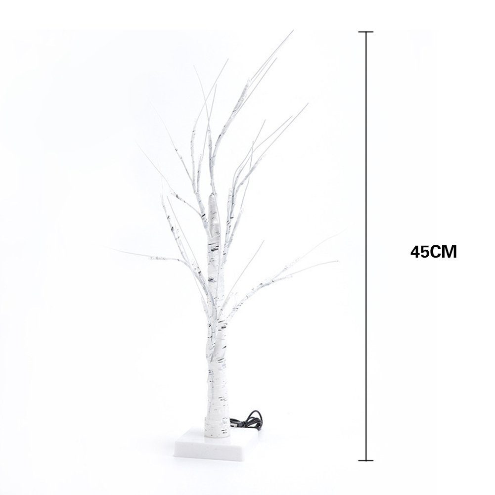 Oneid Warmweißer LED Baum Lichterbaum,45cm,Batteriebetrieb USB 24 LED und Dekoratives