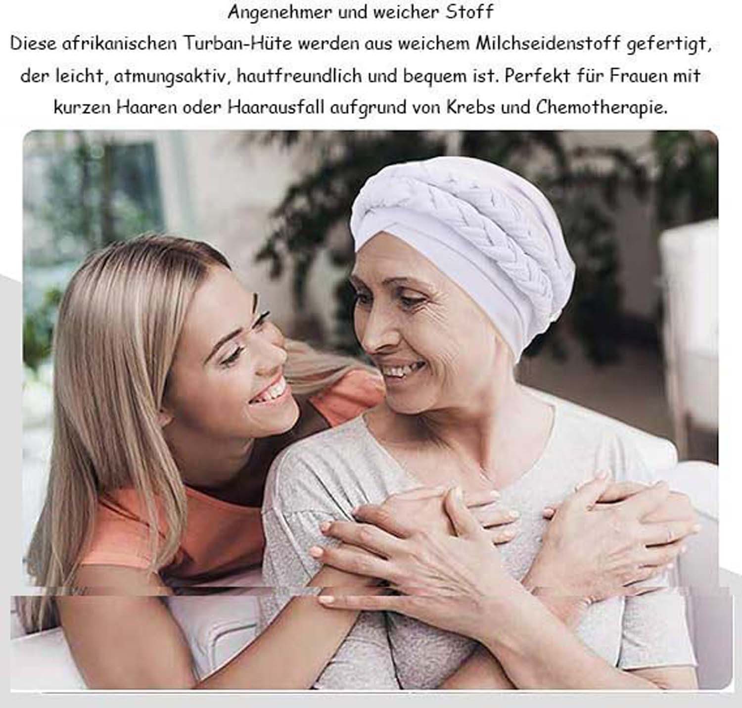 nsihing Turbanmütze Damen Turban Geflecht Kopfbedeckung Kopftücher Chemo Kappe
