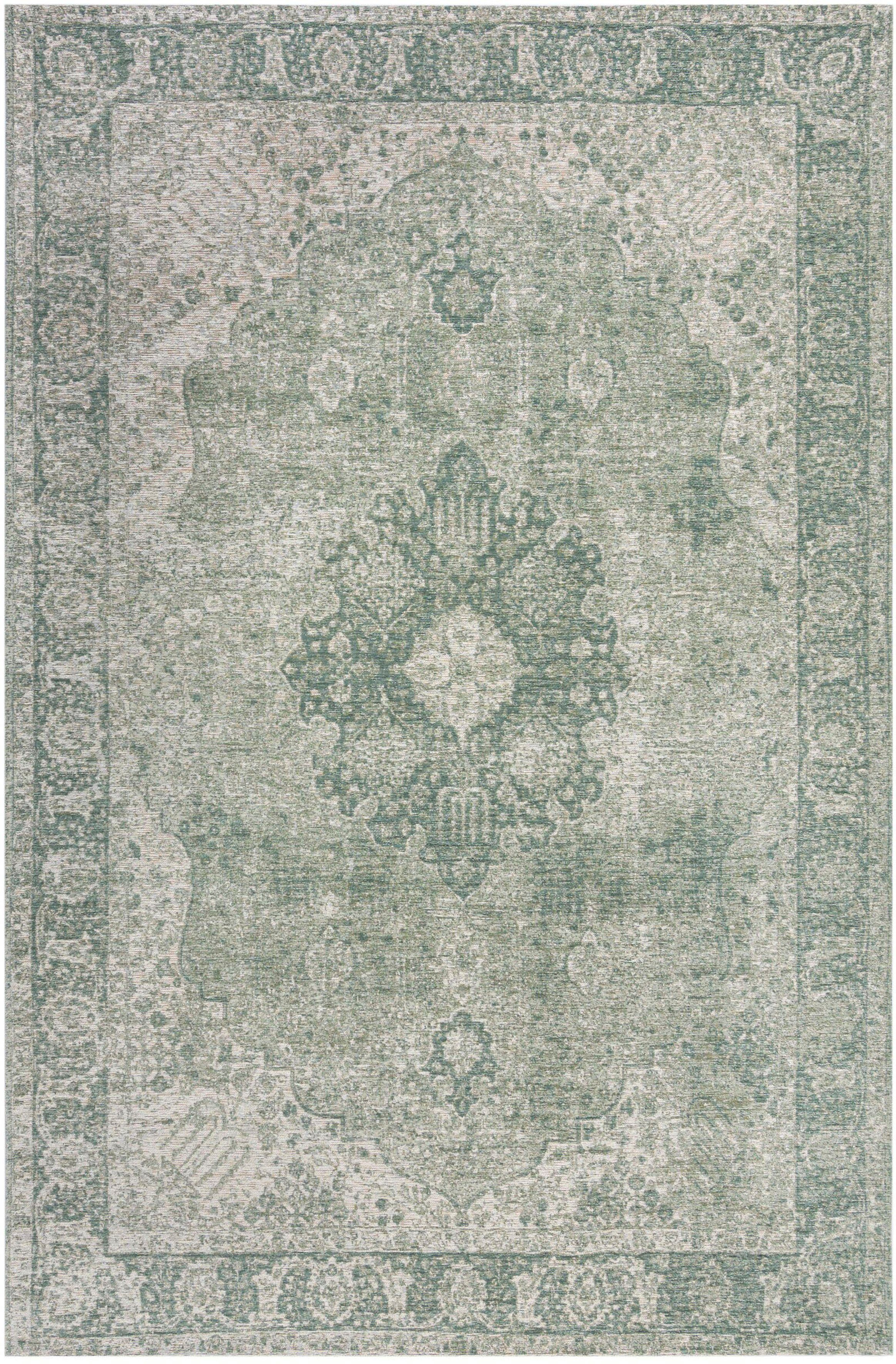 Teppich Antique, FLAIR RUGS, rechteckig, Höhe: 4 mm, Vintage-Muster grün | Kurzflor-Teppiche