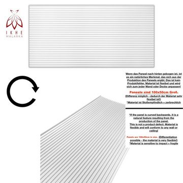 IKHEMalarka 3D Wandpaneel aus Polystyrol Styropor XPS, BxL: 50,00x100,00 cm, 4,00 qm, (4m², 8 Stück) Paneelen für Decke & Wand 100x50cm