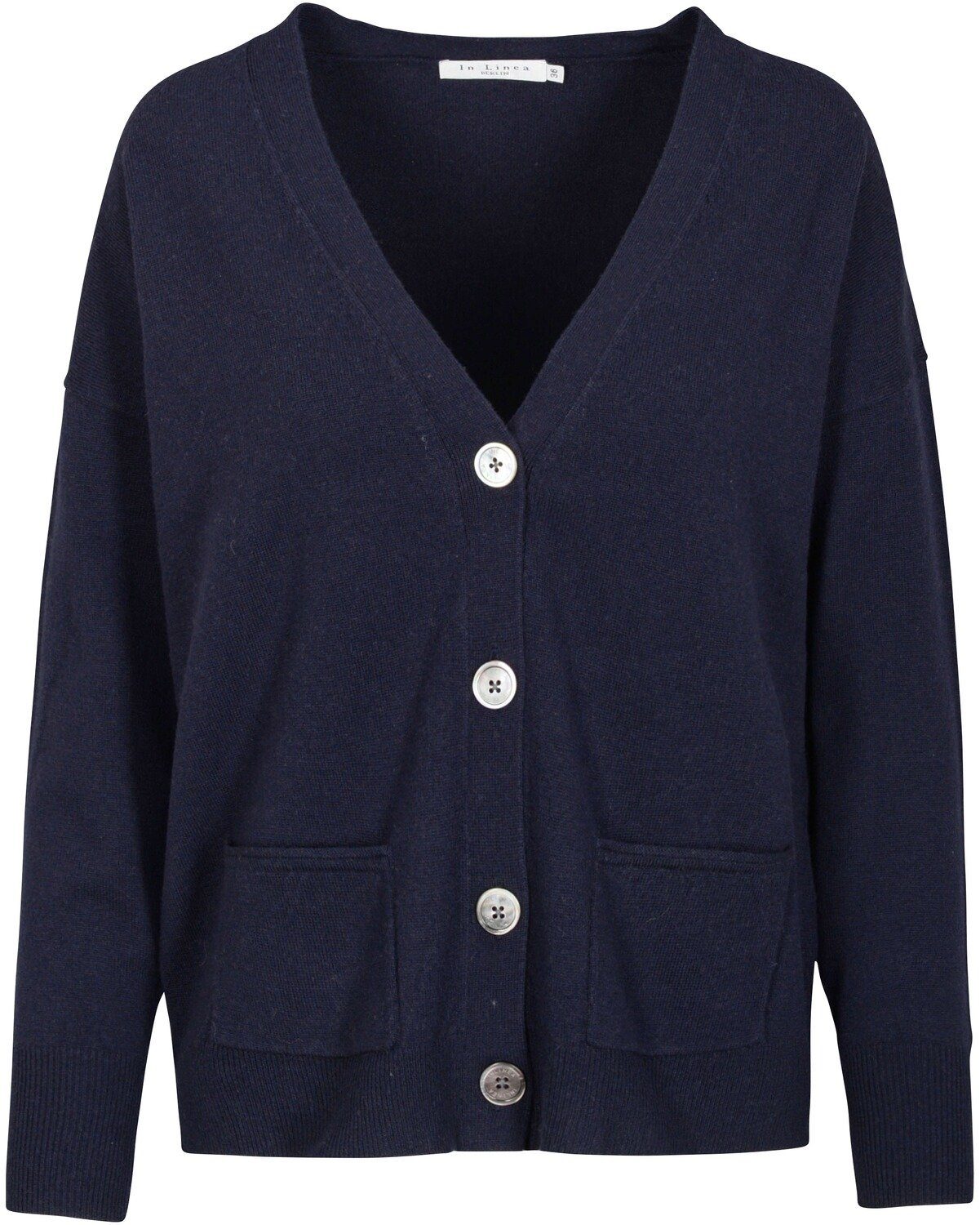 IN LINEA Strickjacke V-Cardigan Marine