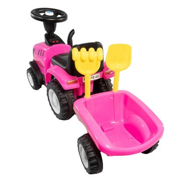 Lemodo Rutscherauto Rutscherauto Traktor NEW HOLLAND mit Anhänger, für Kinder im Alter von 12 - 36 Monaten geeignet