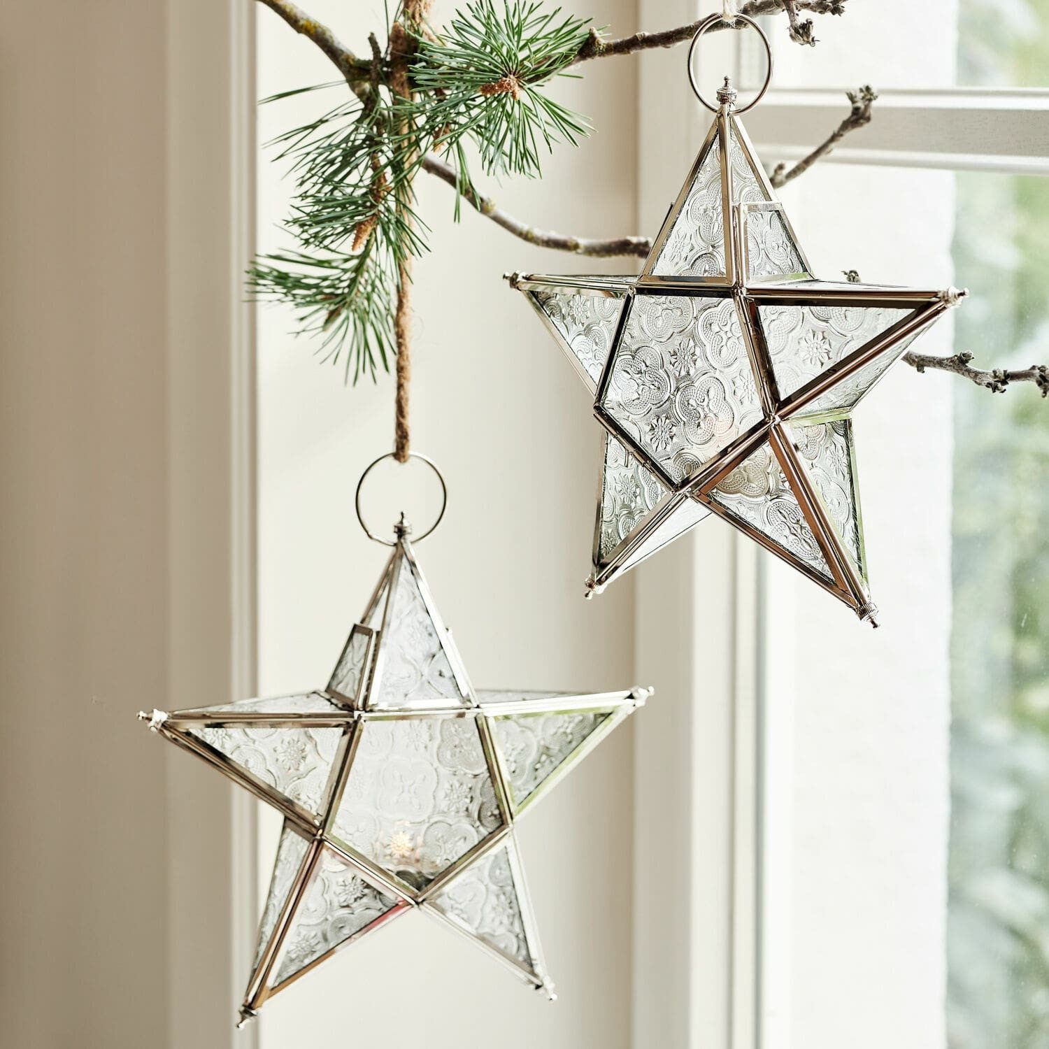 Mirabeau Weihnachtsfigur Windlicht 2er Set Kian klar/silber (2er Set, 2er Set), none – Bild 2 von 5