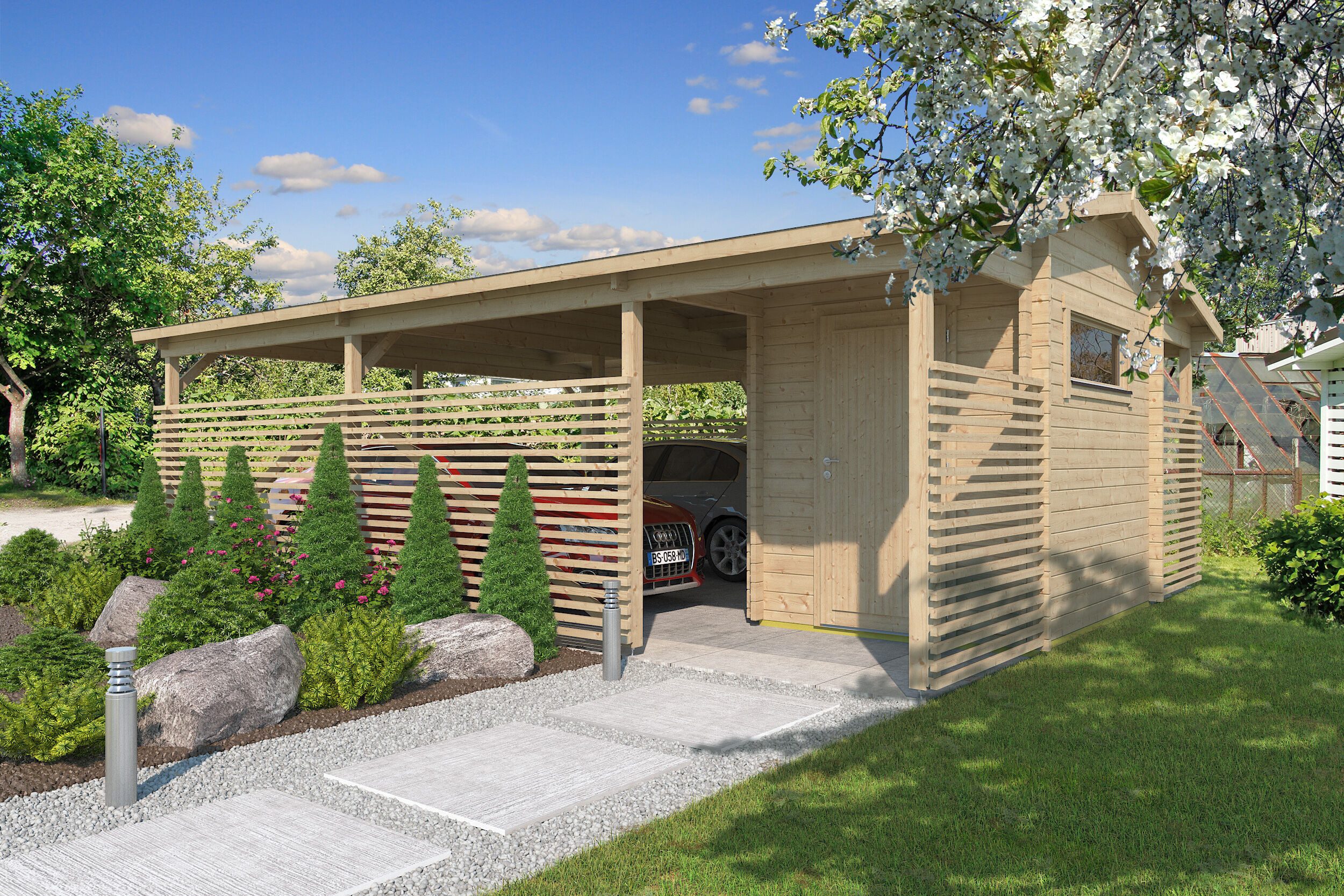 Fjordholz Carport-Geräteraum Hugo 44
