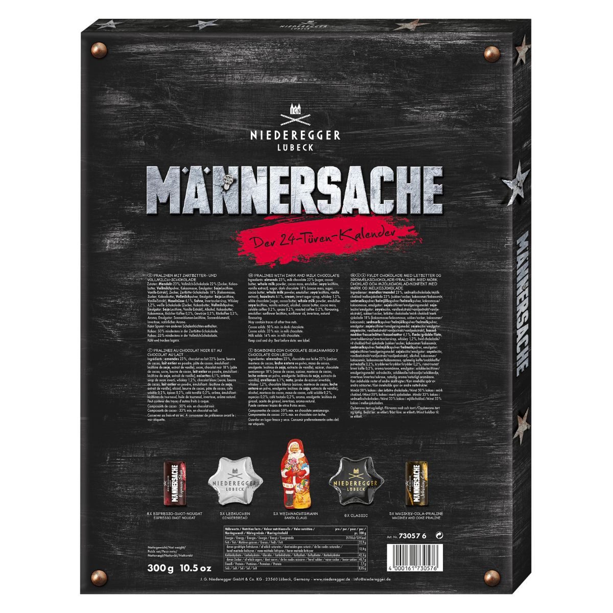 Niederegger Lebensmittel-Adventskalender Adventskalender Männersache, 300 g, Niederegger (1-tlg), 24 Pralinen – Bild 2 von 2