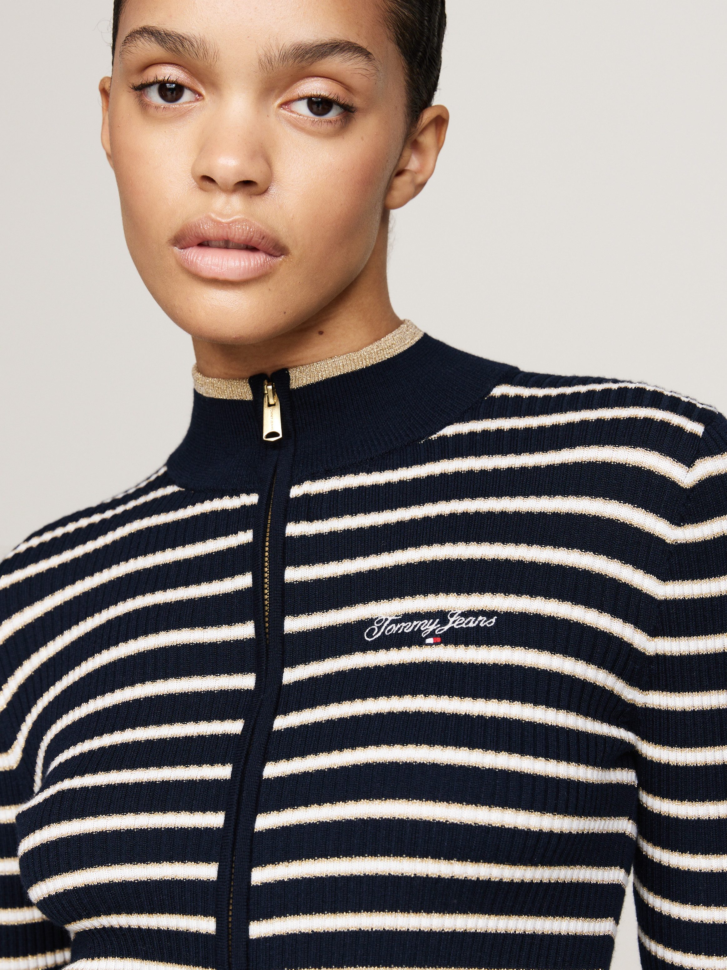 Tommy Jeans Strickjacke TJW METALLIC TIP günstig online kaufen