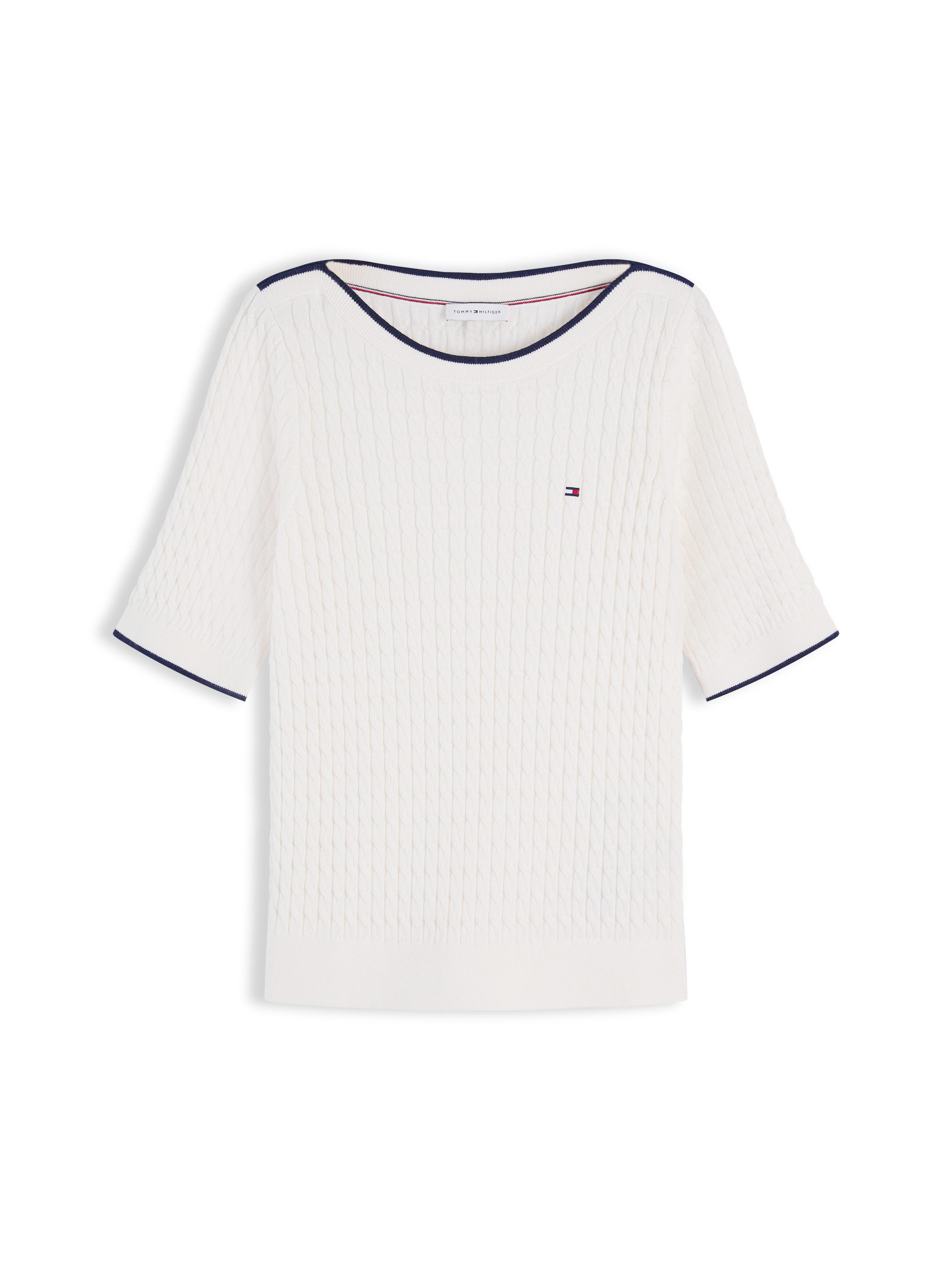 Kurzarmpullover FINE GG CABLE BOAT NK S/S