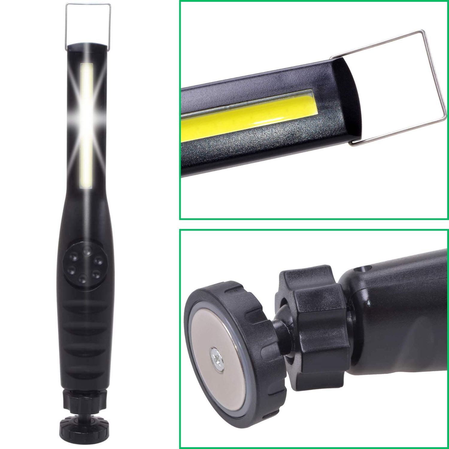 Diedrich Filmer GmbH LED Arbeitsleuchte COB LED Arbeitsleuchte Batteriebetrieben, LED, KFZ Werkstatt-Leuchte Hand-Lampe Inspektion Leuchte Handlampe