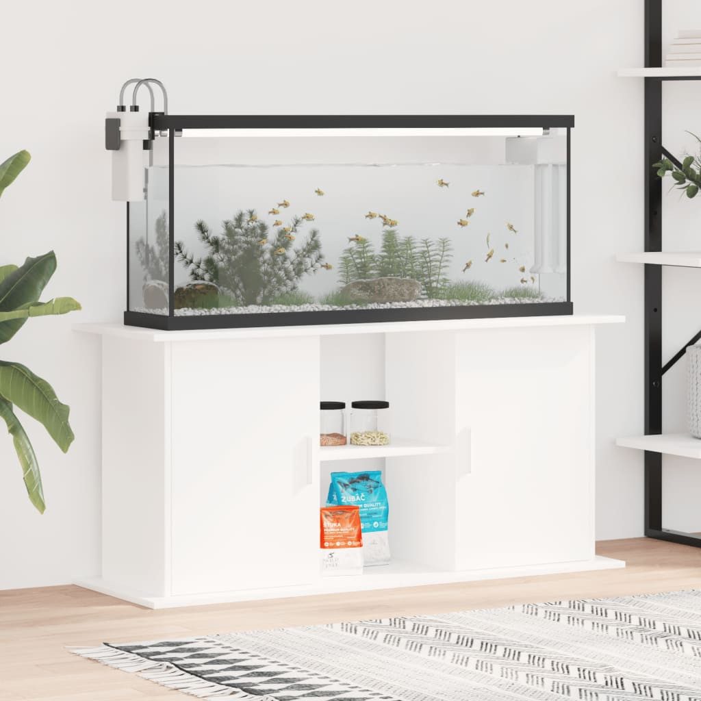 vidaXL Aquariumunterschrank 121 x 41 x 58 cm Aquariumständer Weiß 121x41x58 cm Spanplatte Aquarium