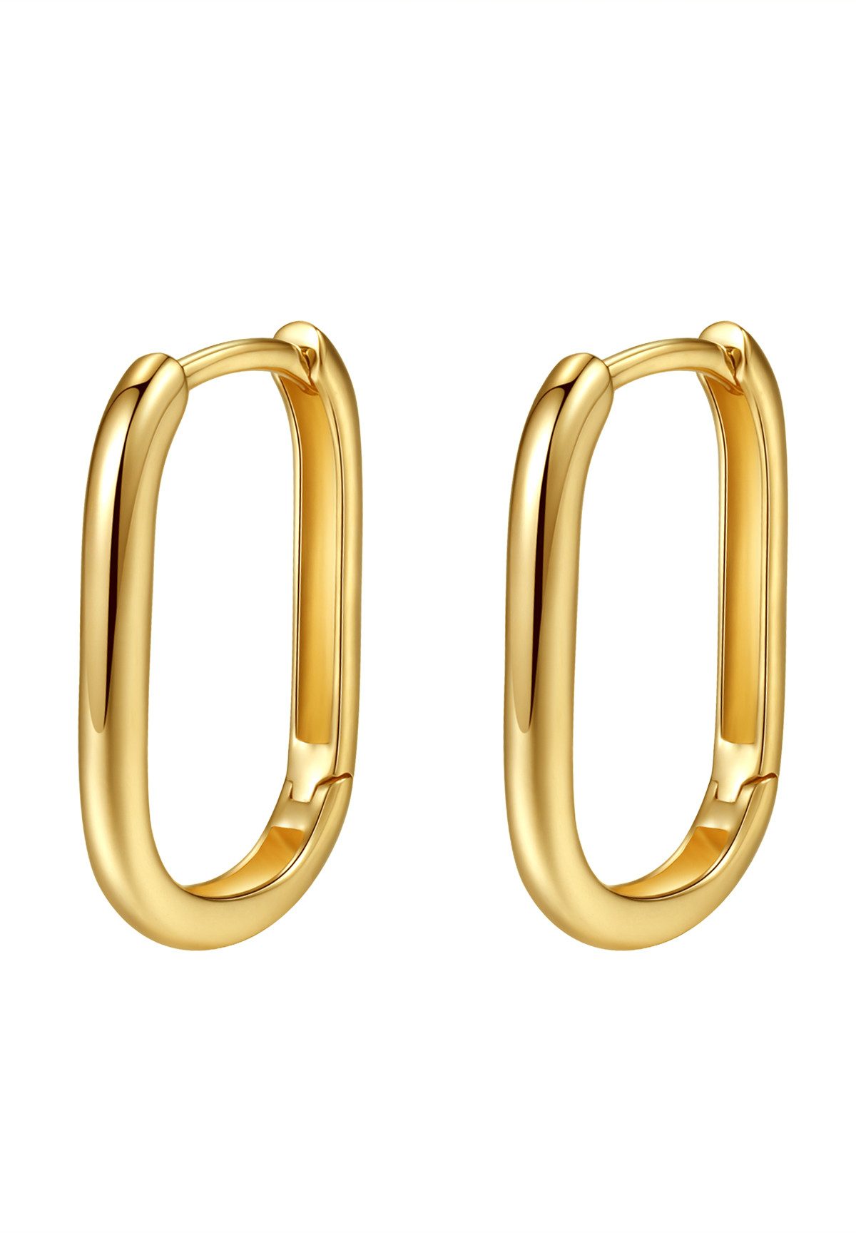 Dear Me Paar Creolen Geo Viereck 585 Gold, Echtgold Schmuck, Chunky Ovale O günstig online kaufen