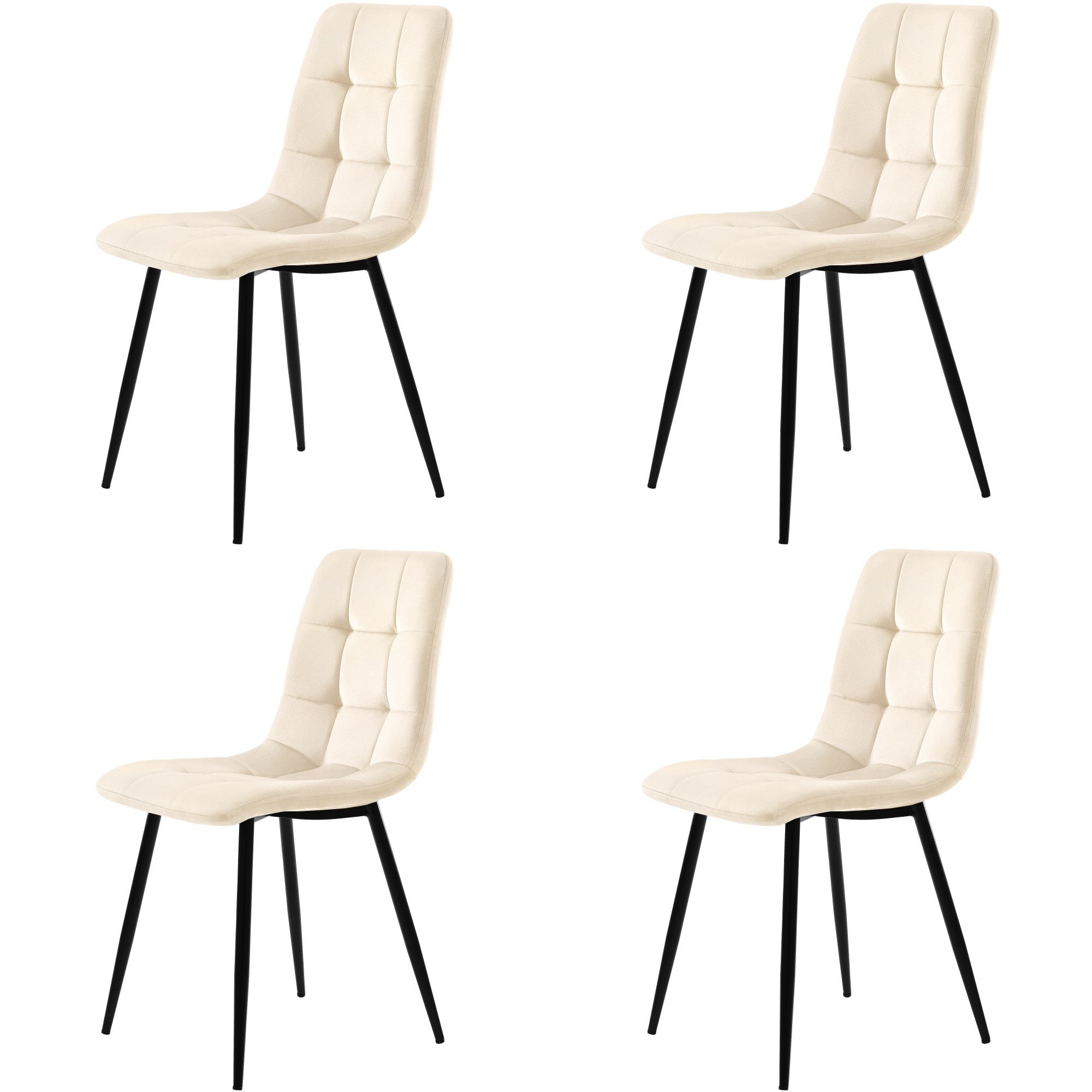 4-Fußstuhl 4St, Polsterstuhl Design Stuhl, Tragfähigkeit 150kg, Küchenstuhl