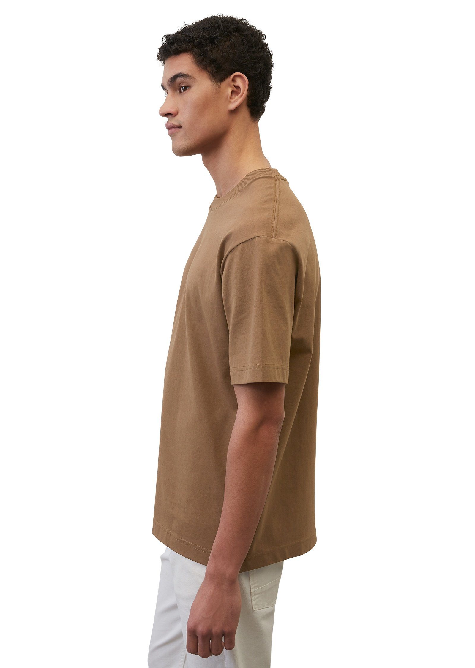 O'Polo braun aus Marc Heavy-Jersey T-Shirt hochwertigem