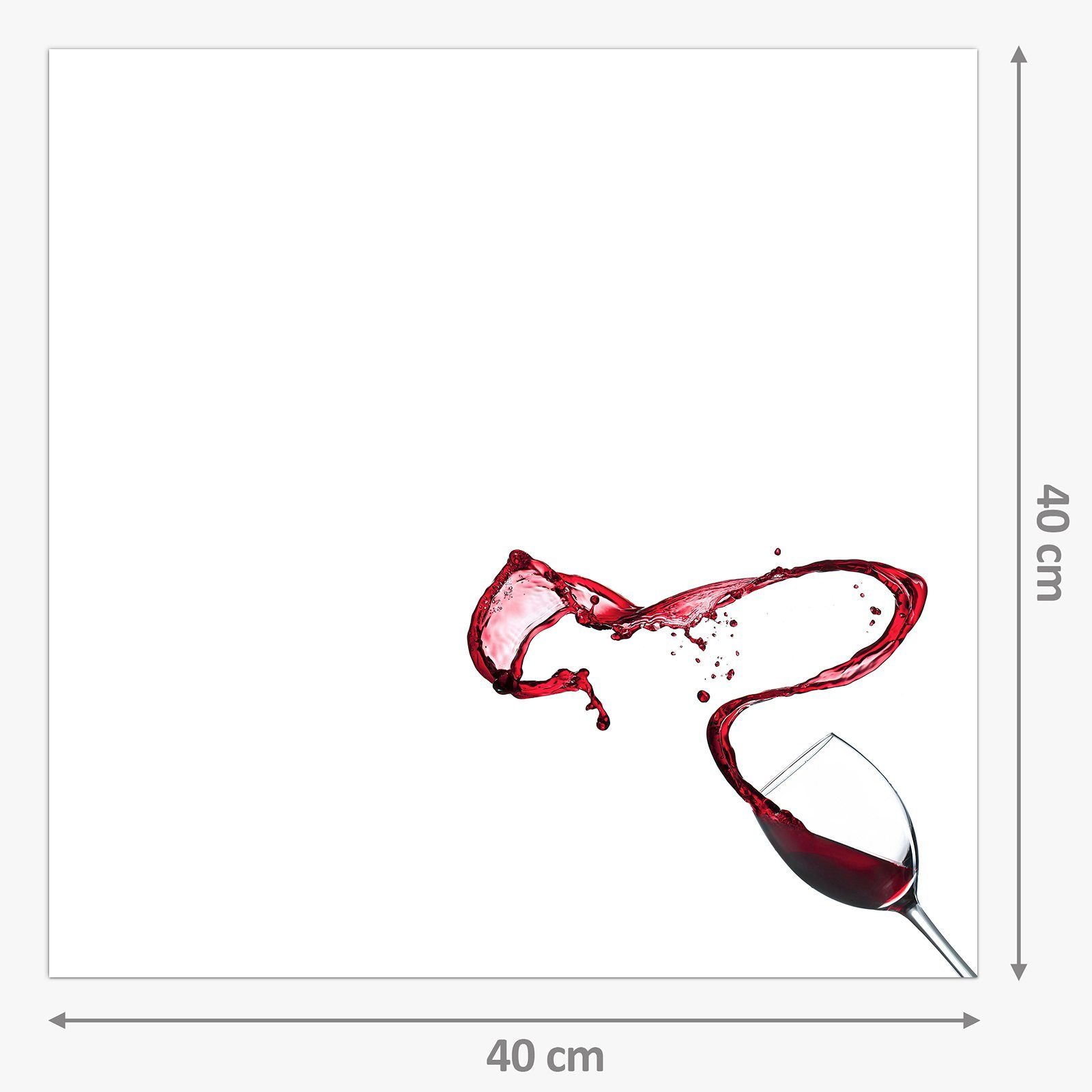 Rotwein Glas Glas Spritzschutz spritzt aus Primedeco Küchenrückwand