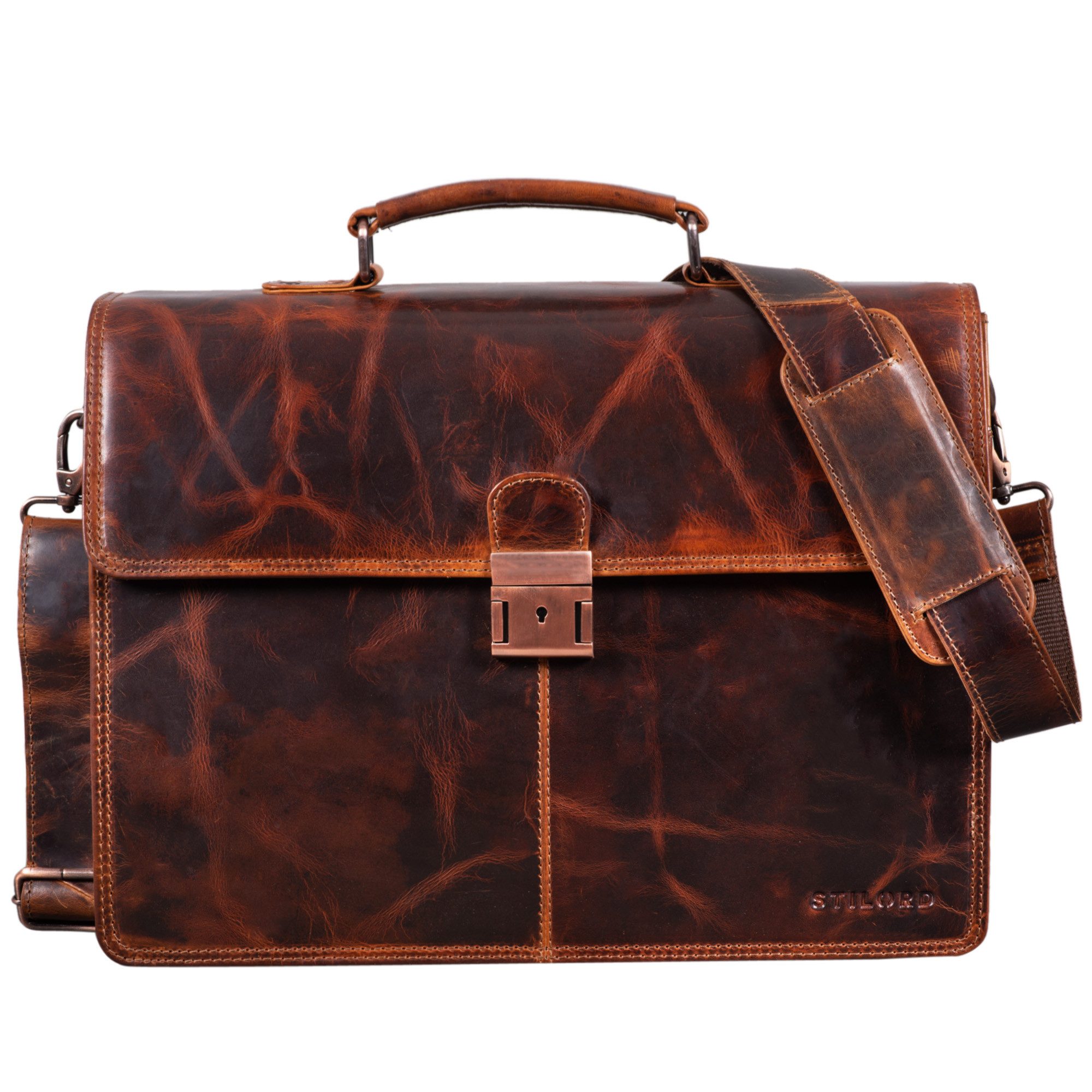 STILORD Aktentasche "Apolonius" Arbeitstasche Herren Leder
