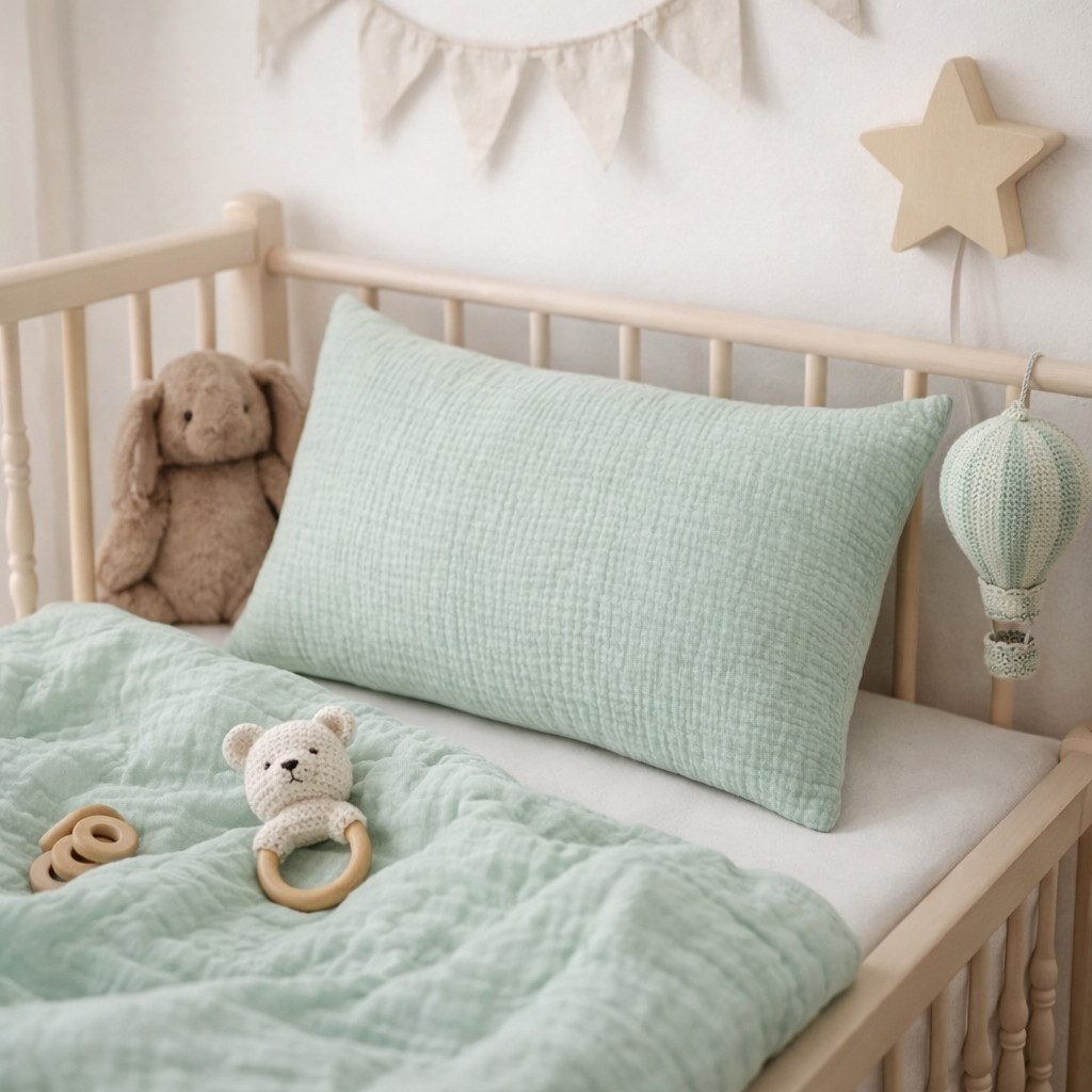BABEES Kissenbezüge 2-er Set Kissenbezug 40x60 / 30x50 cm 100% Musselin Baumwolle 150 g/qm, Kissenbezüge Kissenhülle Kinderbettwäsche Kinderzimmer Creme Beige