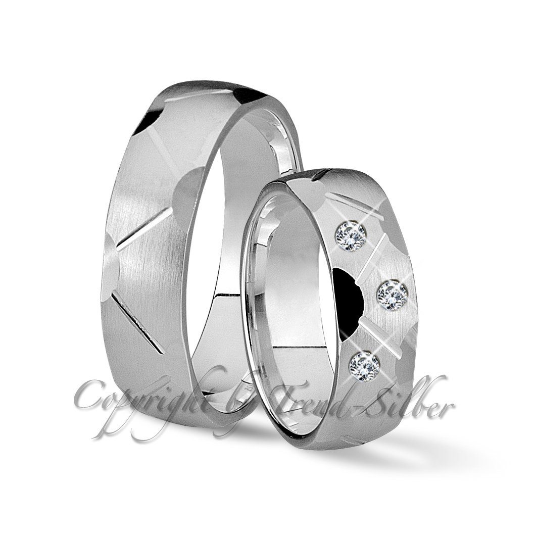 Verlobungsringe Partnerringe mit Eheringe Trauring Hochzeitsringe Trauringe 925er Silber Trauringe123 ohne oder Zirkonien, aus J59