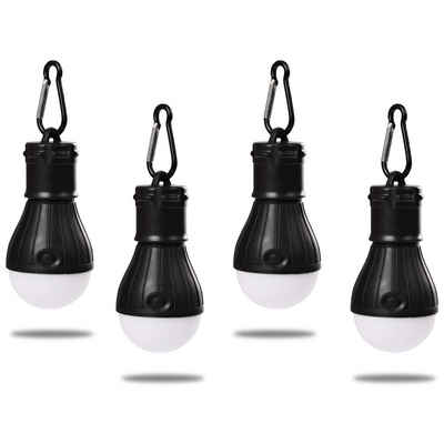 zggzerg LED Arbeitsleuchte Campinglampe, 4 Stück Tragbare LED Campinglaterne mit Karabiner