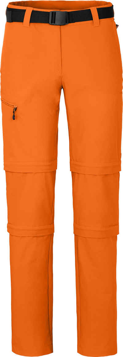 Bergson Zip-off-Hose NARRABEEN Doppel Zipp-Off Damen Wanderhose, vielseitig pflegeleicht, Langgrößen, orange