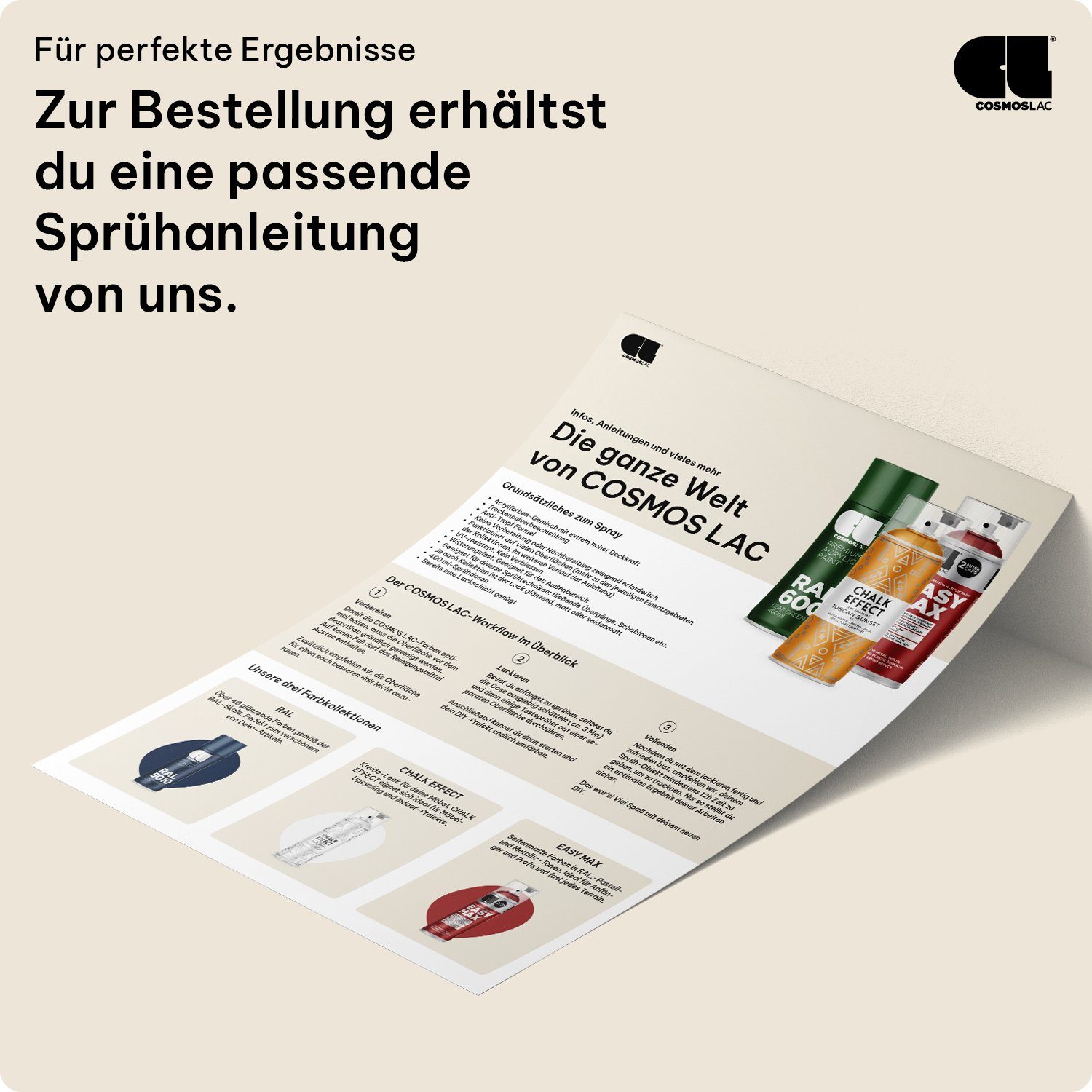 COSMOS LAC Sprühflasche Kreidefarbe Spray Chalk Effect - Kreidesprühfarbe Farbspray – Bild 4 von 5