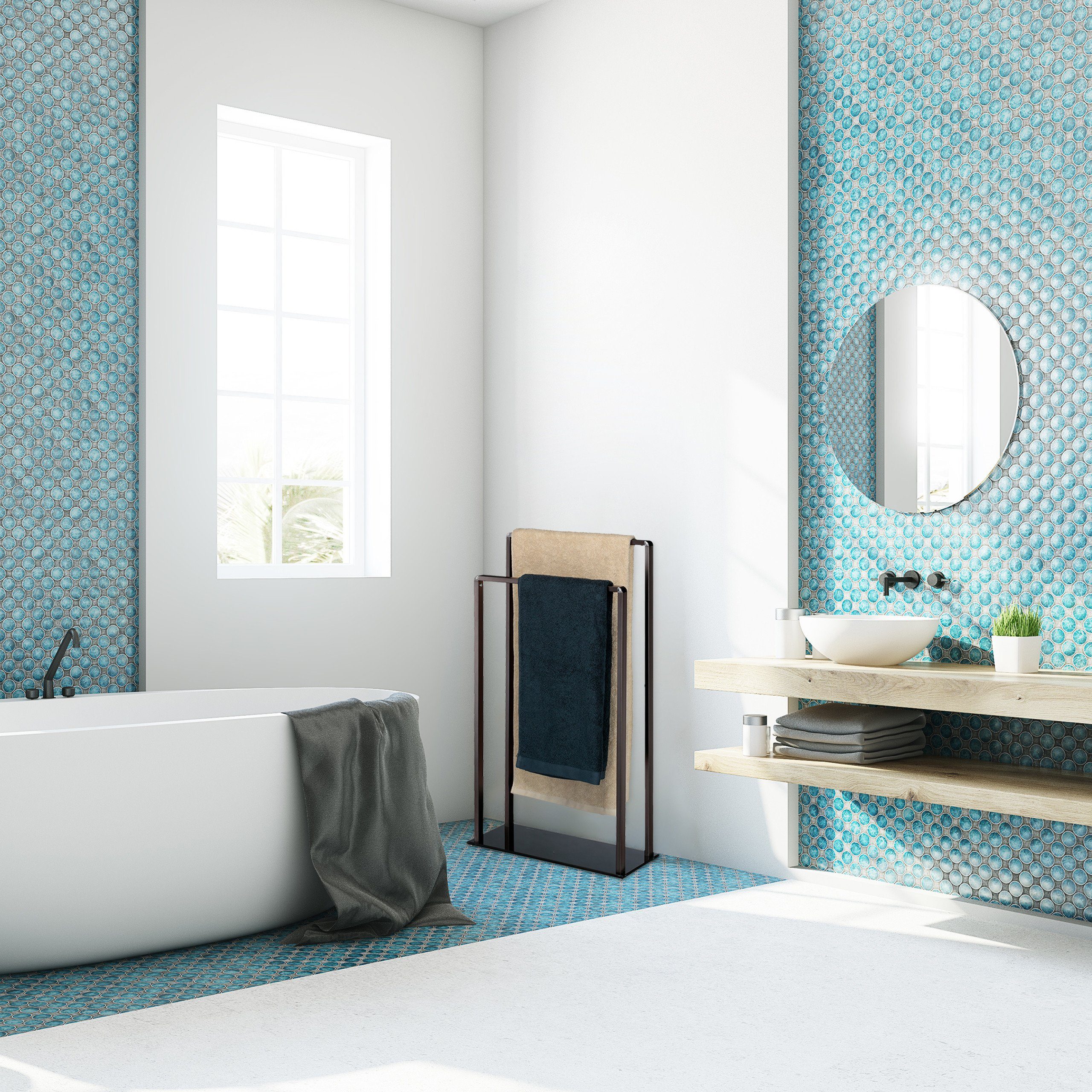 relaxdays Handtuchständer freistehend 2 Stangen – Bild 5 von 5