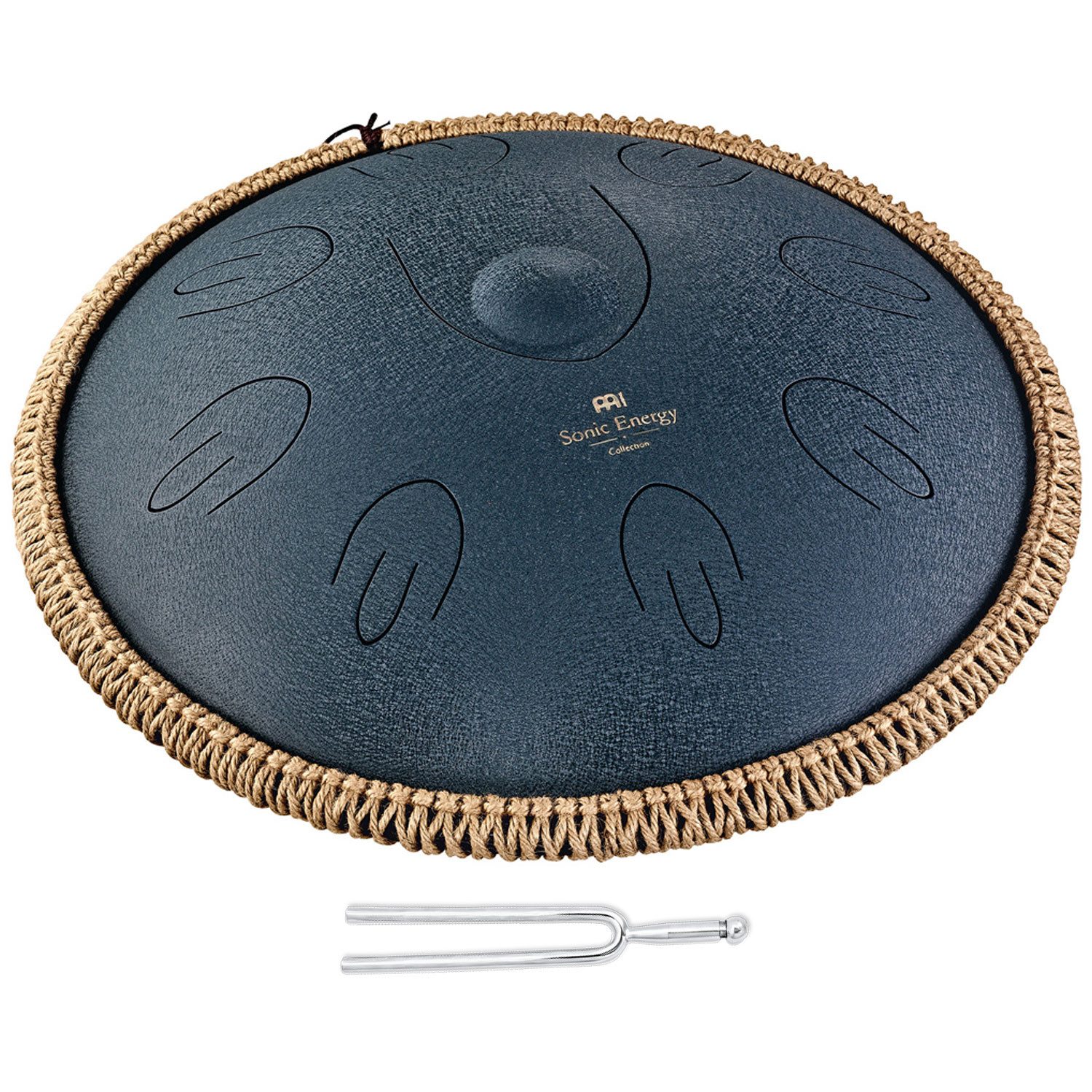 Meinl Sonic Energy Handpan MEINL Sonic Energy Steel Tongue Drum OSTD2NB mit Stimmgabel, 1-St., Tongue Drum, Vorteils-Set mit Stimmgabel
