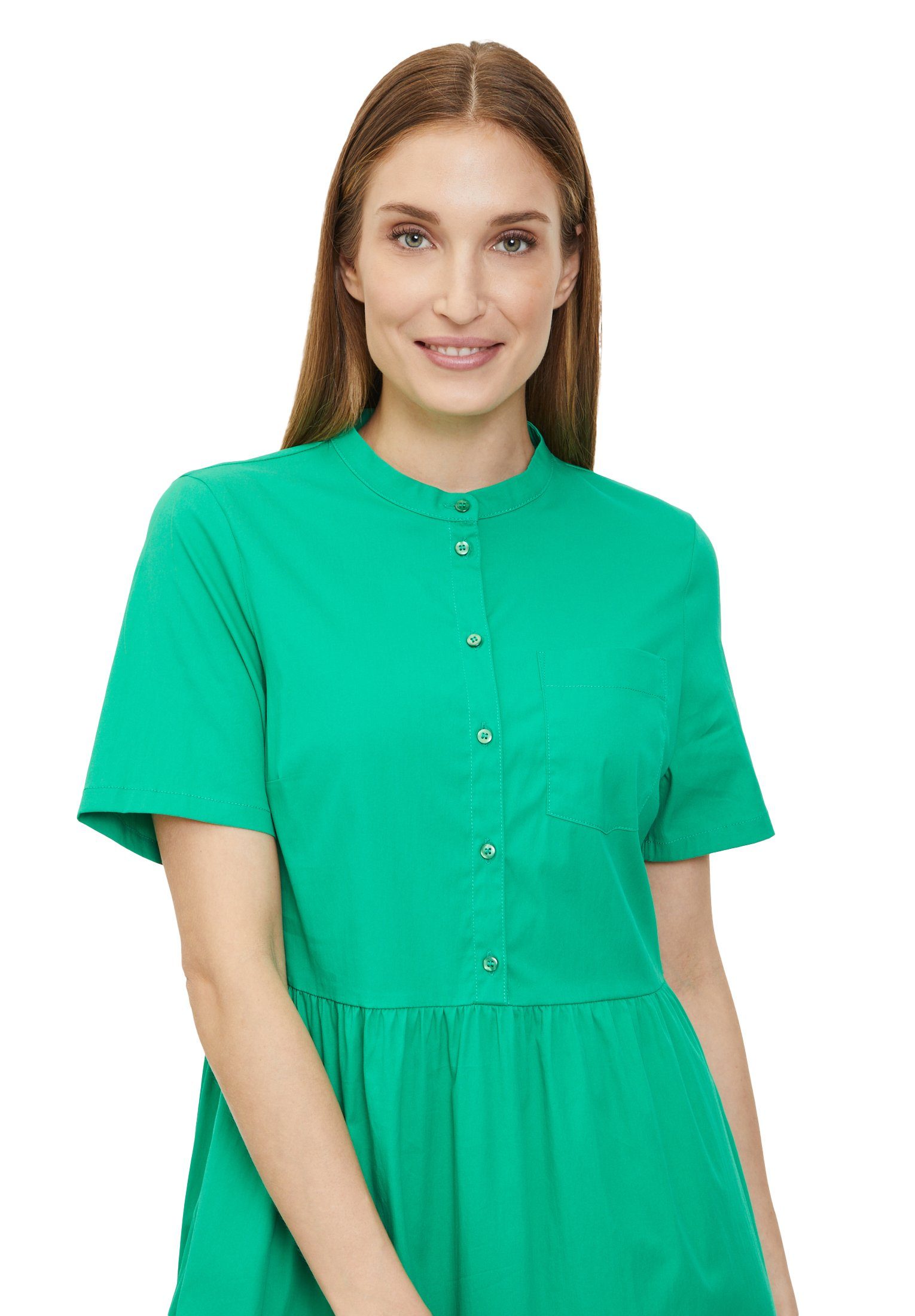 Green Minikleid Mont Knopfleiste mit Cactus (1-tlg) Vera