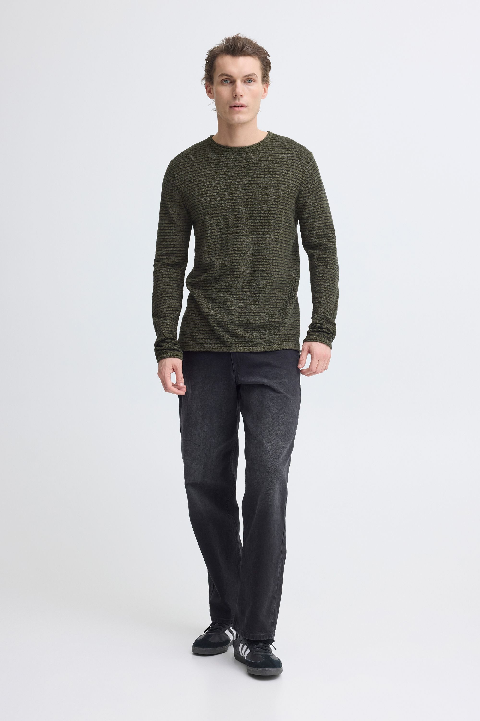 Blend Strickpullover BHBror Stilvoller Feinstrick-Pullover mit strukturiertem Strickmuster