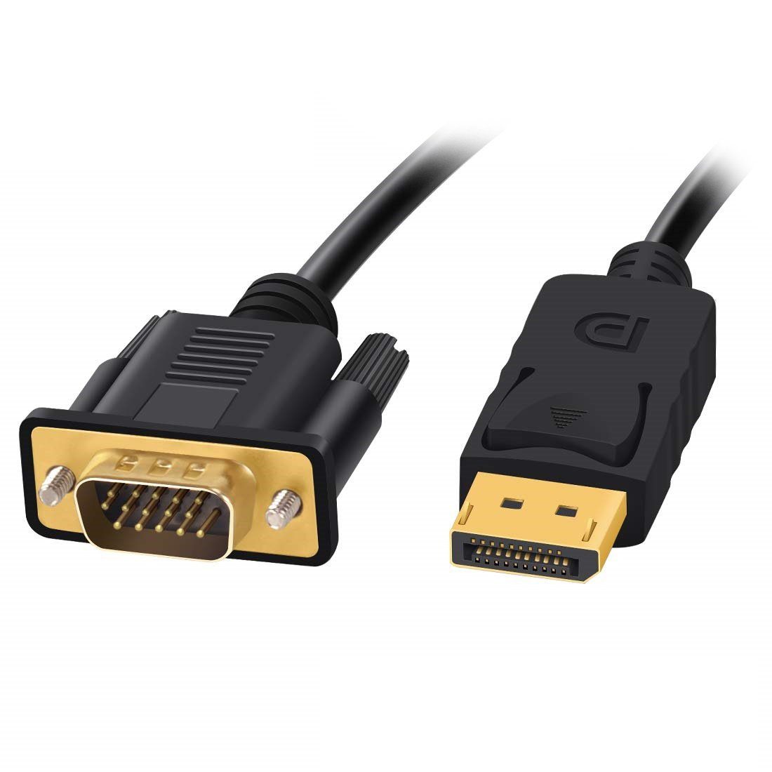 Bolwins H17 Kabel Adapter DP Displayport zu VGA Stecker Laptop PC Monitor 1,8m Video-Kabel, DP Displayport, VGA (180 cm), DisplayPort auf VGA Adapterkabel