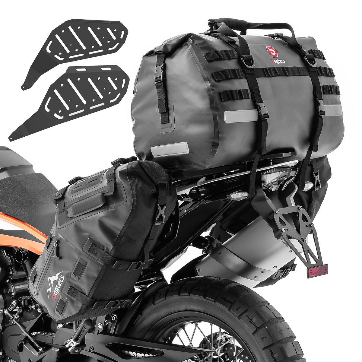 Bagtecs Reisetasche Set Satteltaschen + Seitenträger für KTM 790 / 890 Adventure / R 19-26