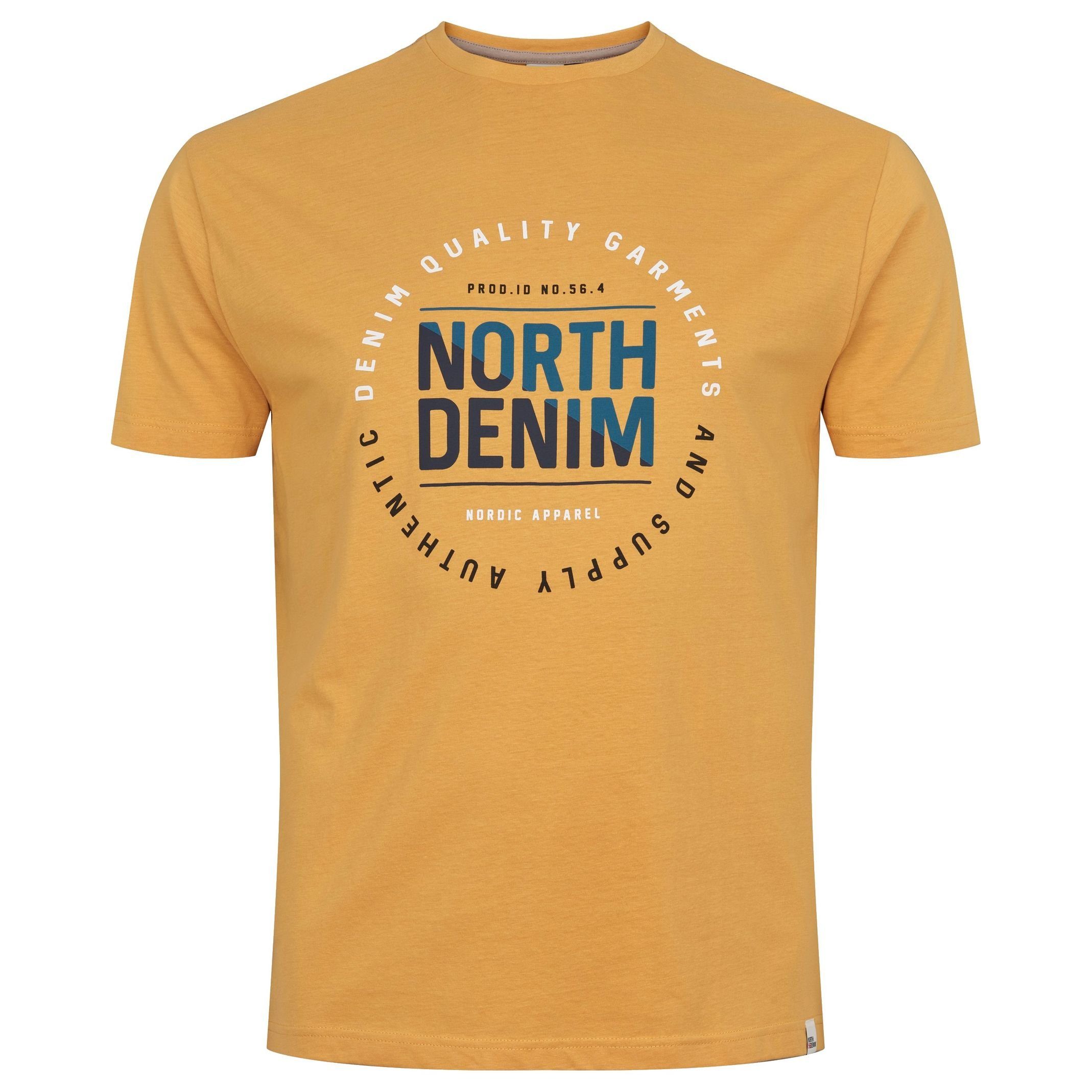 north 56 4 Print-Shirt North 56 Denim T-Shirt bedruckt in Übergröße, gelb