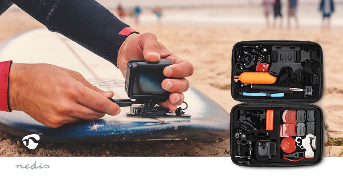 Nedis ACKT2410BK Action Cam (xxl action cam set 41 in 1. kompatibel und robust. tasche inklusive)