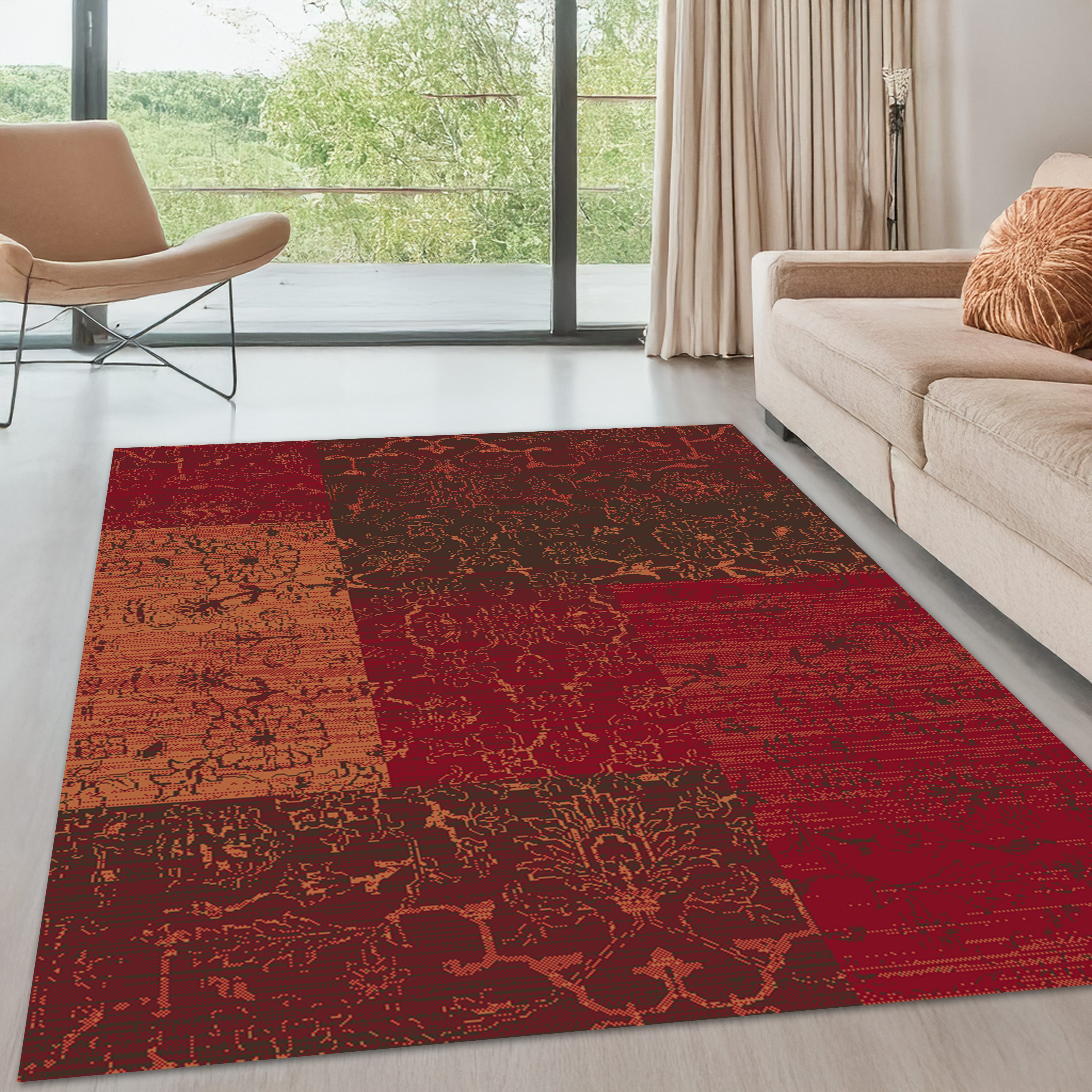 my home Teppich Bennet, rechteckig, Höhe: 7 mm, Vintage Design, flach, Kurzflor, weich, pflegeleicht, elegant