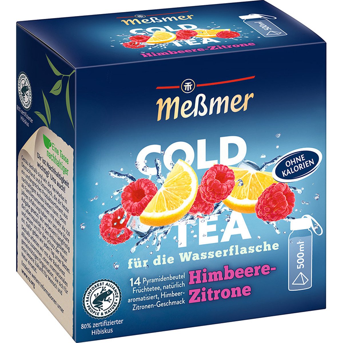 Meßmer Tee, Meßmer Cold Tea fruchtig süße Himbeere Zitrone 14 Teebeutel 38g