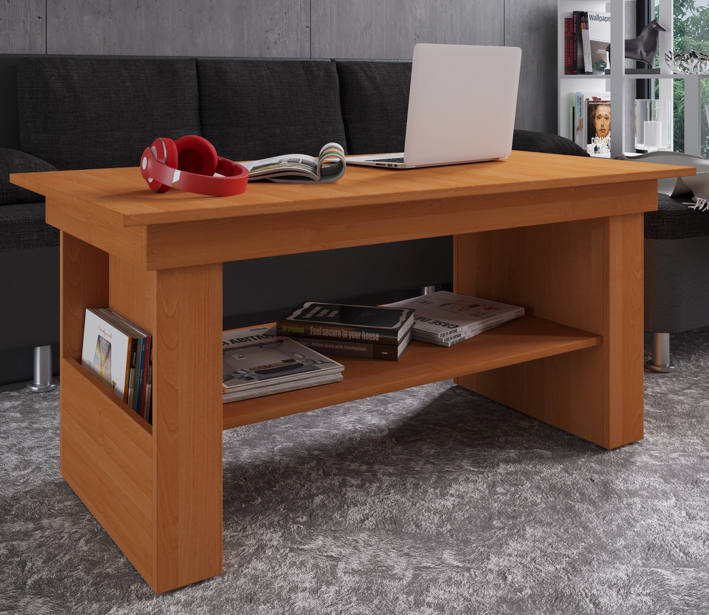 VCM Couchtisch Holz Sofatisch Couchtisch Wohnzimmertisch Kobila, Pflegeleicht