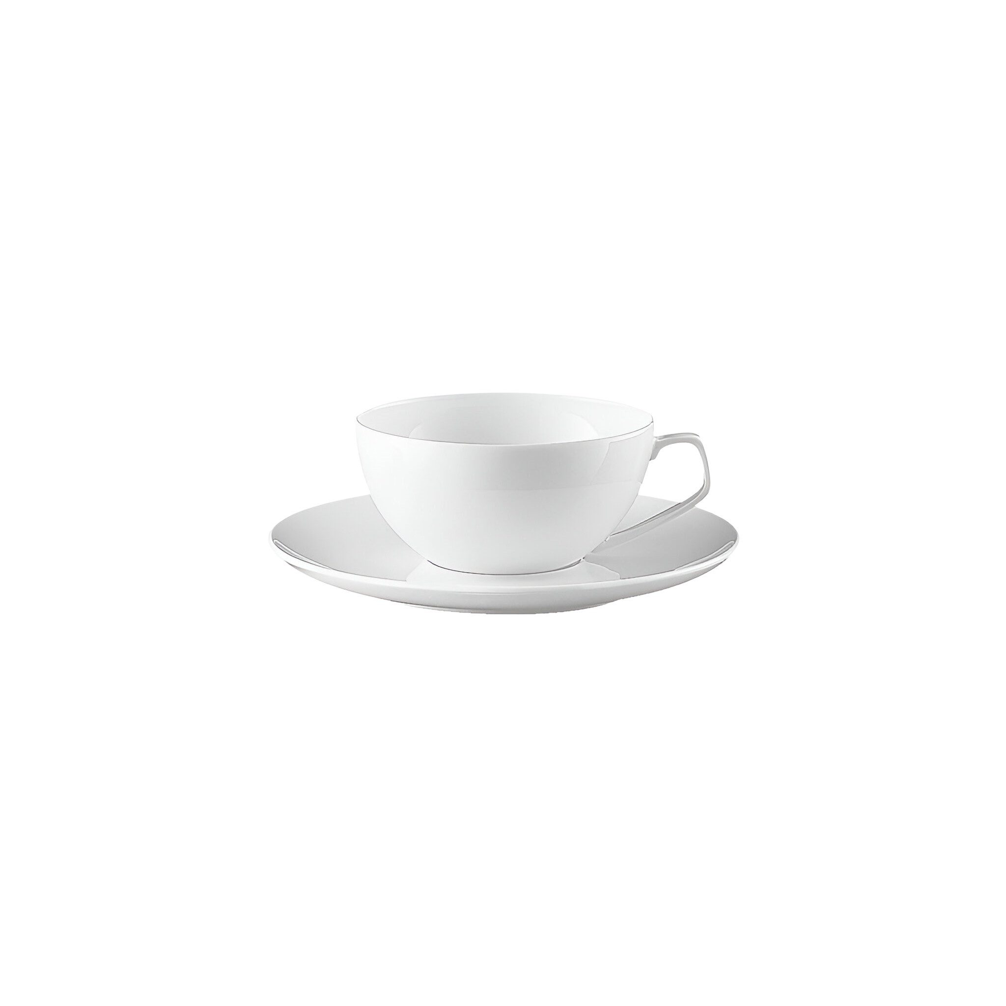 Rosenthal Tasse Teetasse 2-tlg. - TAC GROPIUS WEISS, Porzellan, Lebensmittelkontaktsicher + Mikrowellengeeignet + Spülmaschinenfest