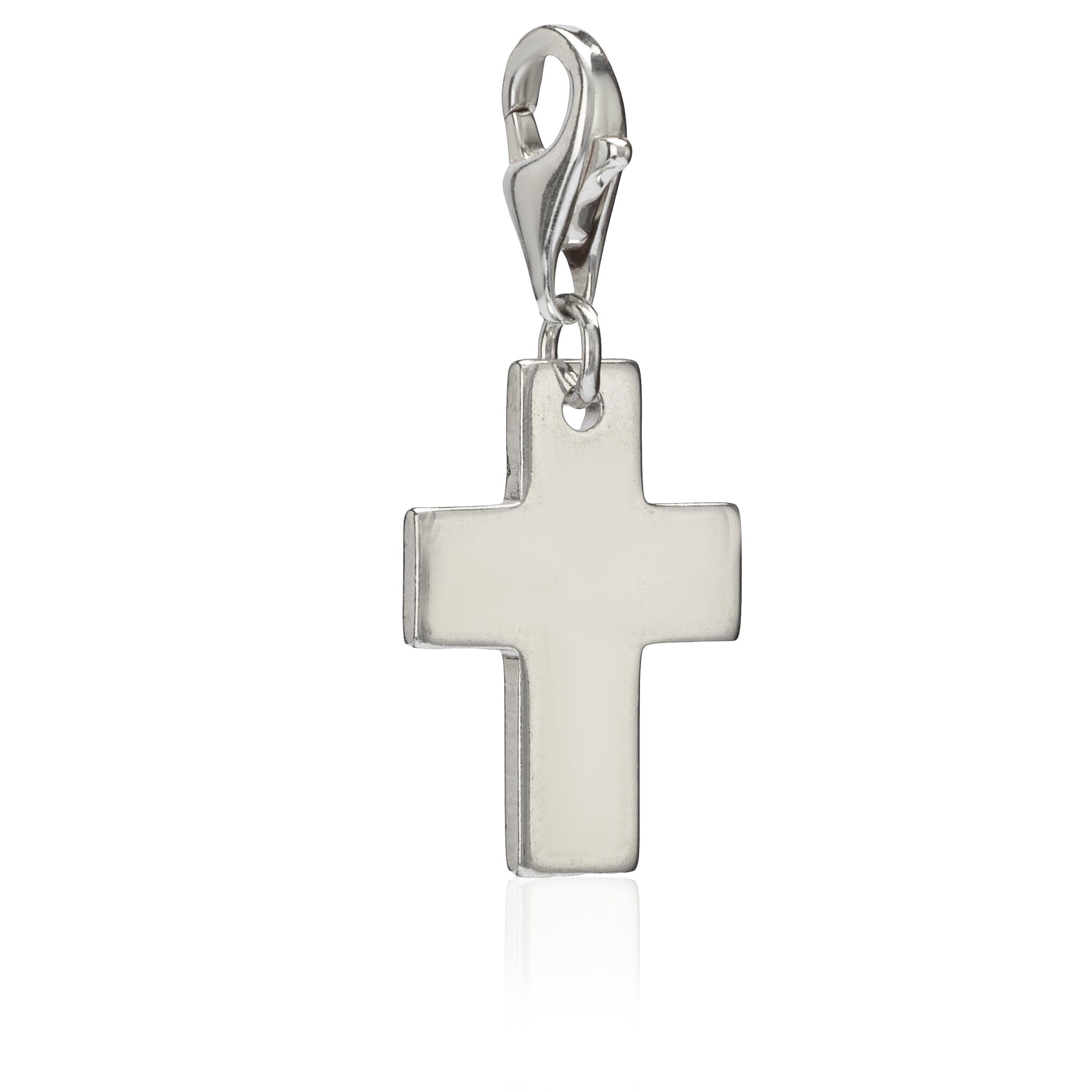 NKlaus Charm-Einhänger Damen Charm-Anhänger Kreuz Symbol 925 Silber 19x14 | Charm-Anhänger