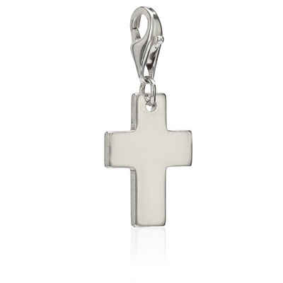 NKlaus Charm-Einhänger Damen Charm-Anhänger Kreuz Symbol 925 Silber 19x14