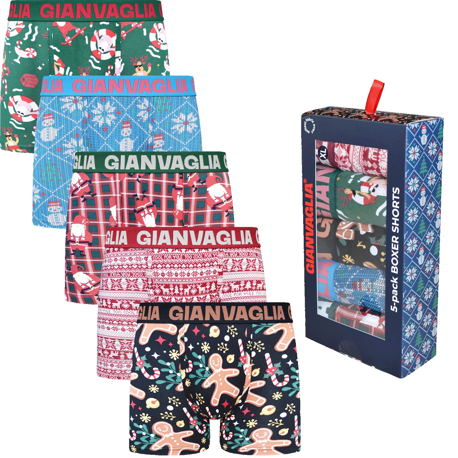 Rungassi Boxershorts Weihnachts Boxershorts Herren 5er günstig online kaufen