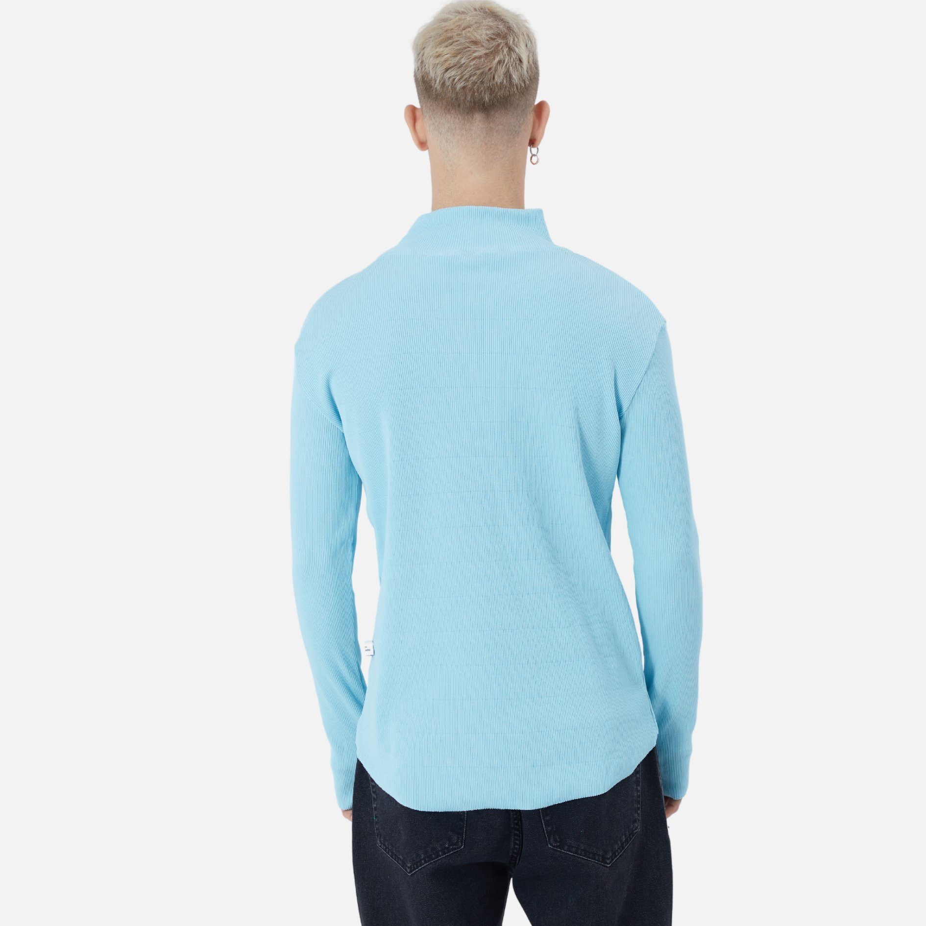 Pullover COFI Fit Herren Casuals Babyblau Sweatshirt Rundhals Regular Sweatshirt