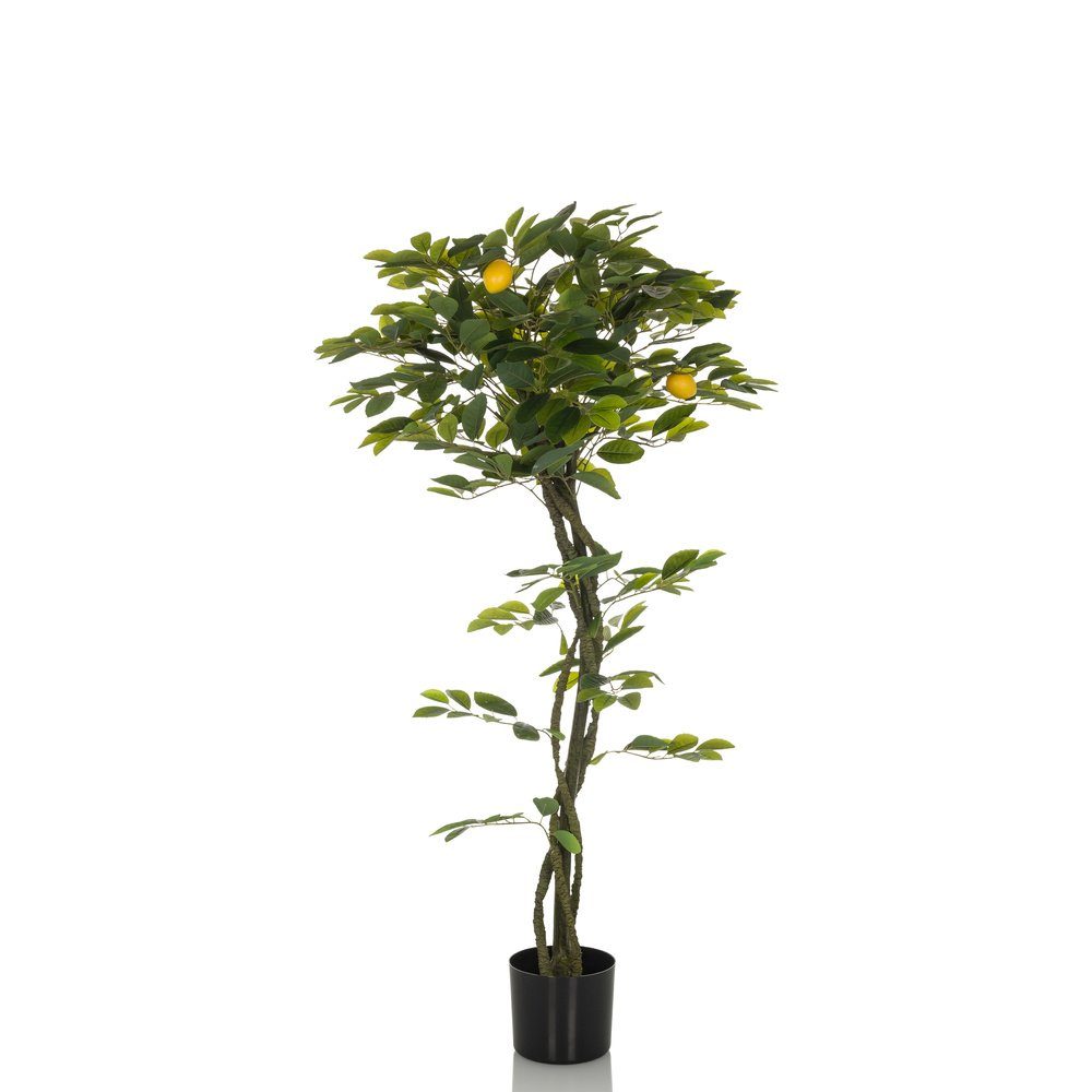 Kunstpflanze Kunstpflanze LEMON Kunststoff Zitrone, hjh OFFICE, Höhe 135.0 cm, Pflanze im Kunststoff-Topf