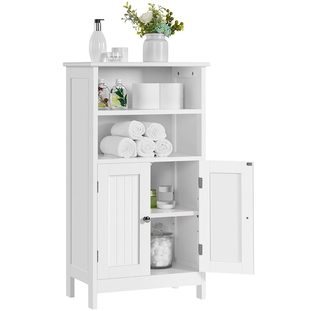 Yaheetech Badkommode Badschrank Küchenschrank, Badezimmerschrank Sideboard mit Doppeltür & Einstellbarem Regal