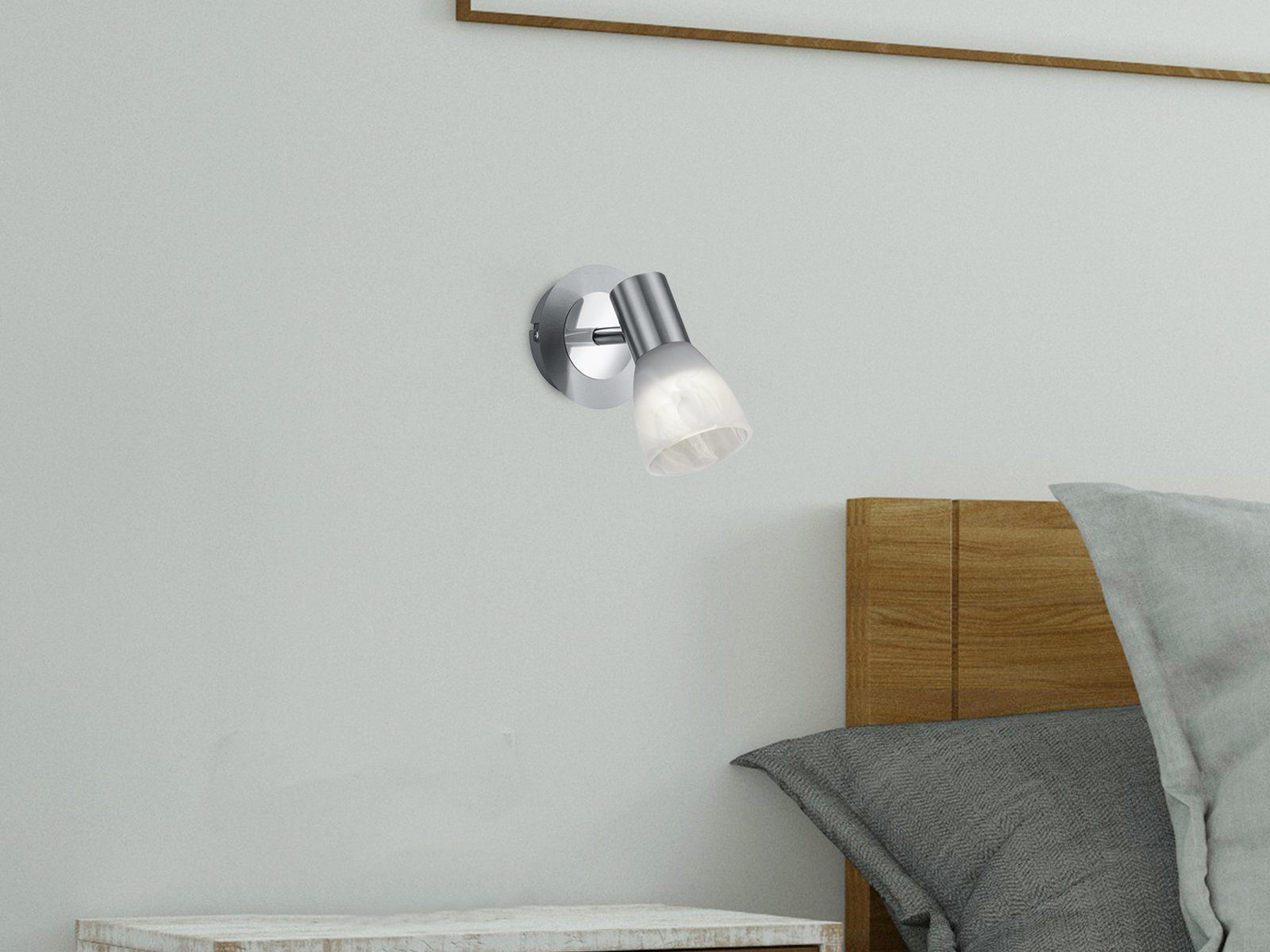 TRIO Leuchten LED Wandstrahler, LED wechselbar, Warmweiß, 2er Set kleine Wandlampe Designklassiker Treppenhaus Beleuchtung Ø10cm