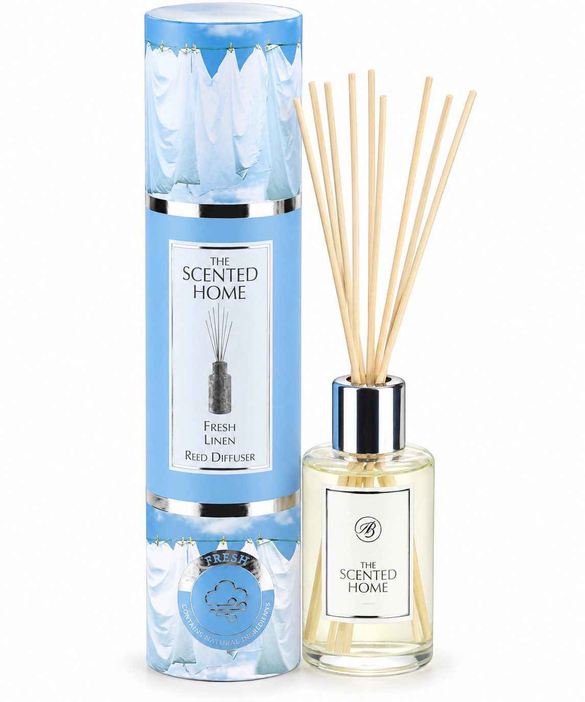 Ashleigh & Burwood Raumduft Fresh Linen (1-St), Raumduft mit Rattanstäbchen 150 ml