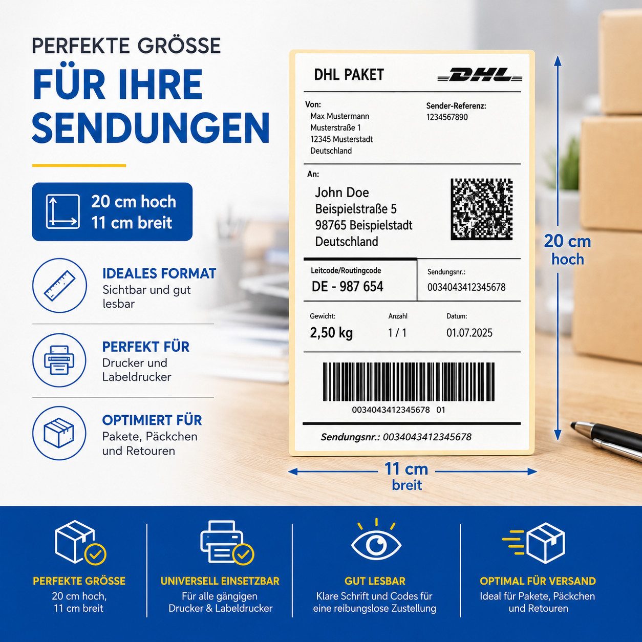 TK Gruppe Etiketten Selbstklebende Thermo-Versandetiketten, 500 oder 4.000 Stück – Bild 4 von 5
