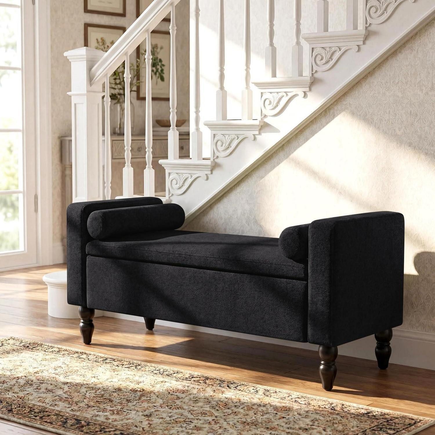 LuxusKollektion Bettbank Polsterbank mit Stauraum 116cm (1-St)